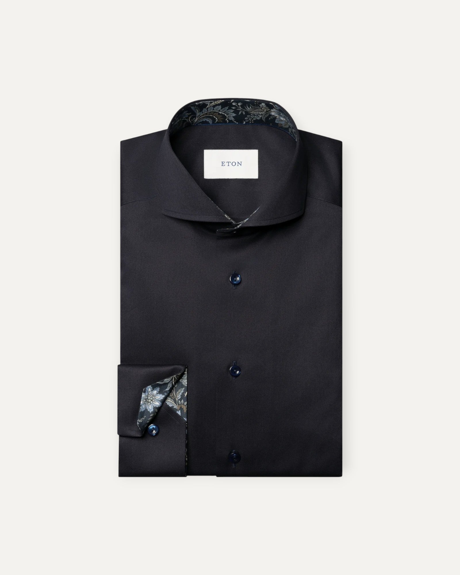 Floral Effect Signature Twill Contemporary Fit Shirt Navy