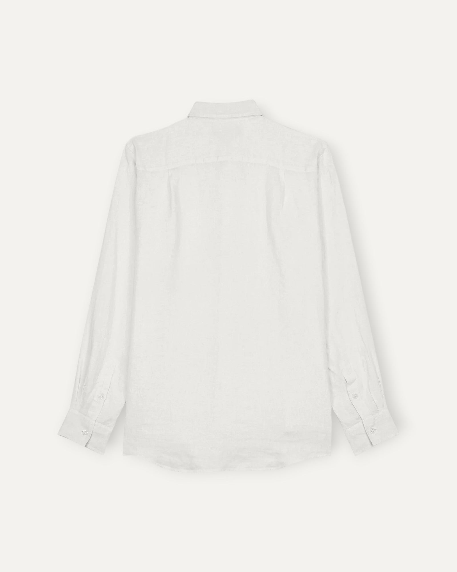 Caroubis Mens Solid Linen Shirt White