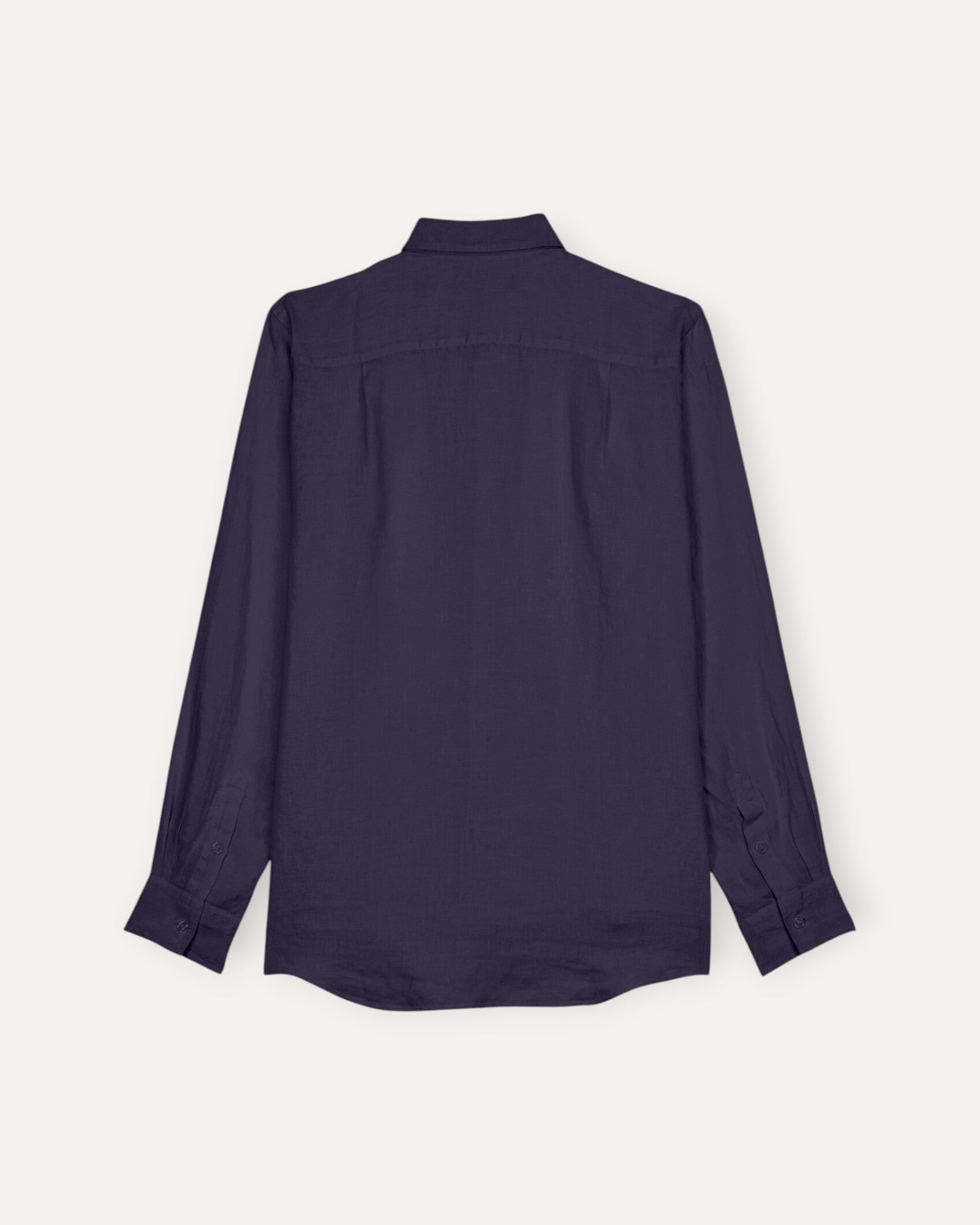 Caroubis Mens Solid Linen Shirt Navy