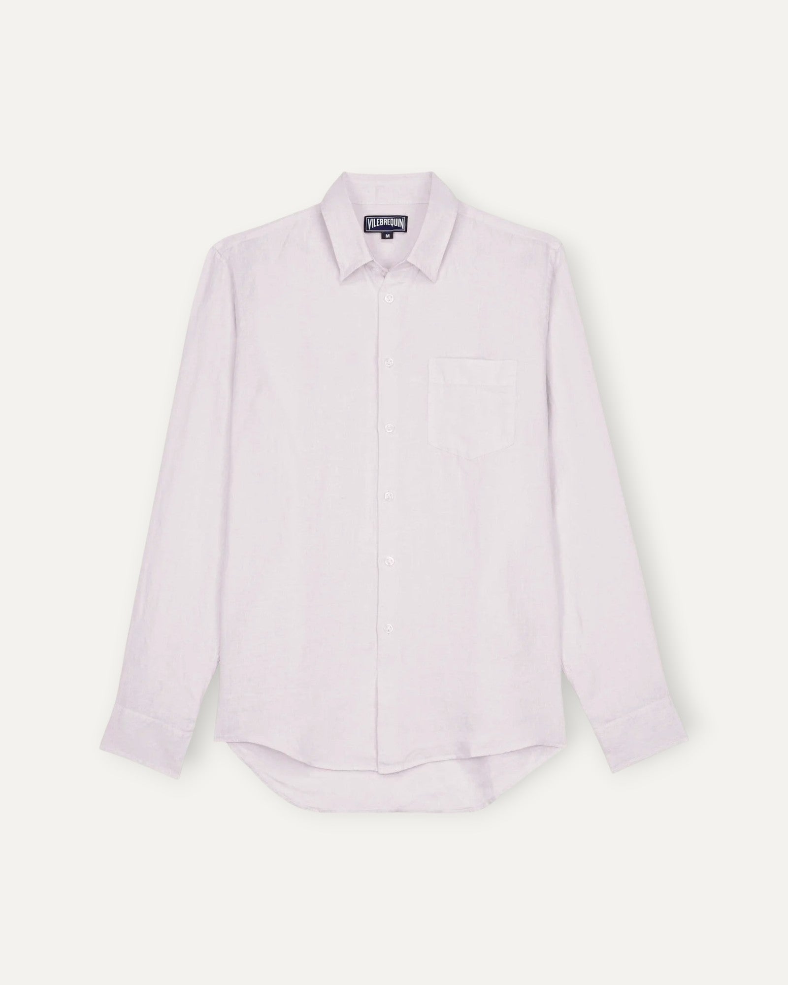 Caroubis Mens Solid Linen Shirt Pale Pink