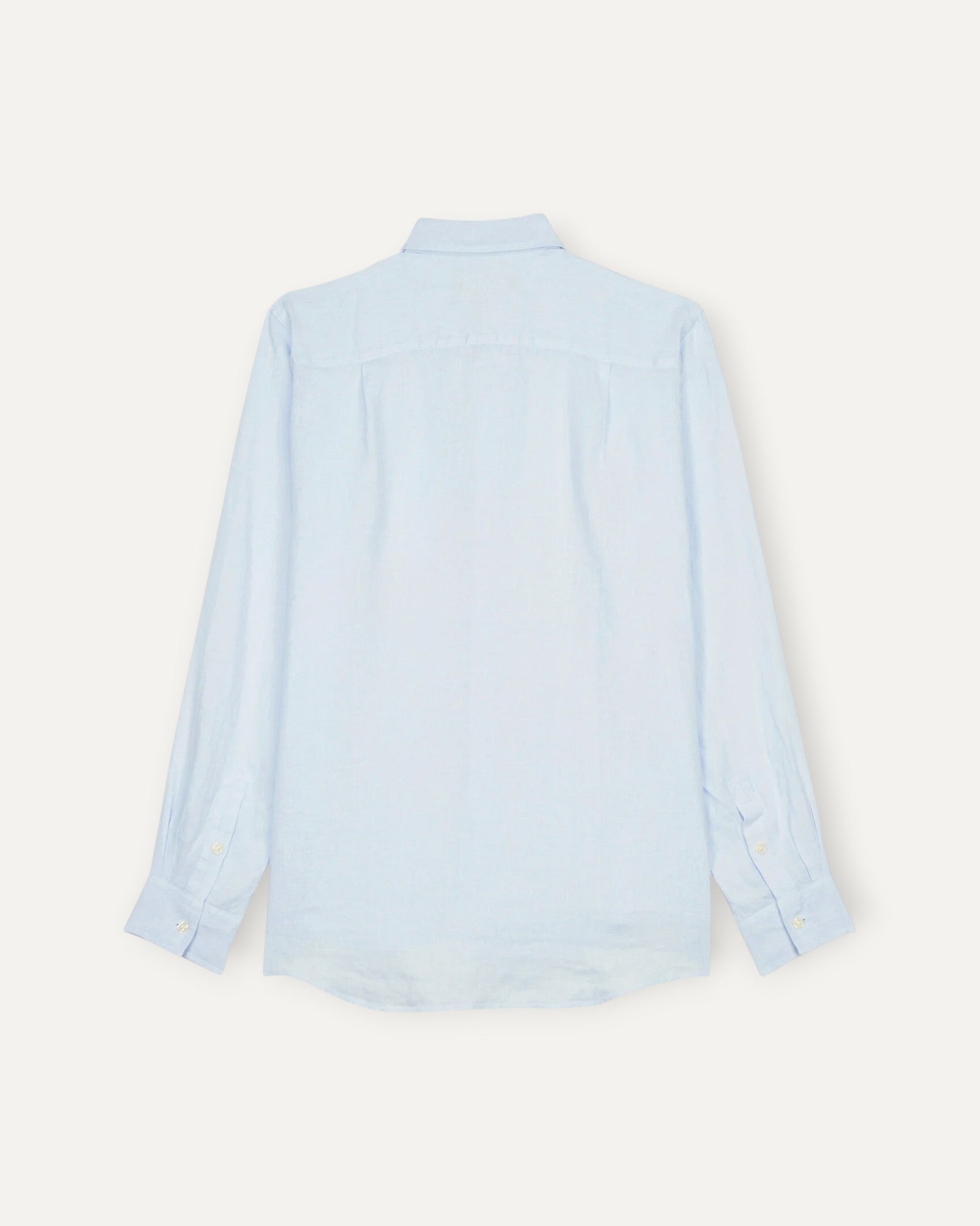 Caroubis Mens Solid Linen Shirt Sky Blue