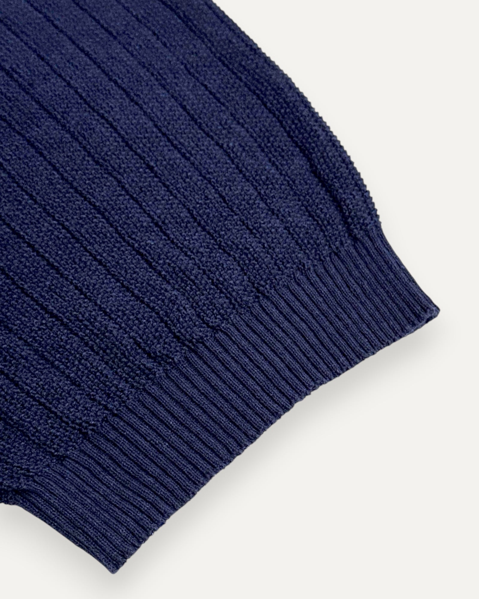 Short Sleeved Knitted Shirt Blue Navy
