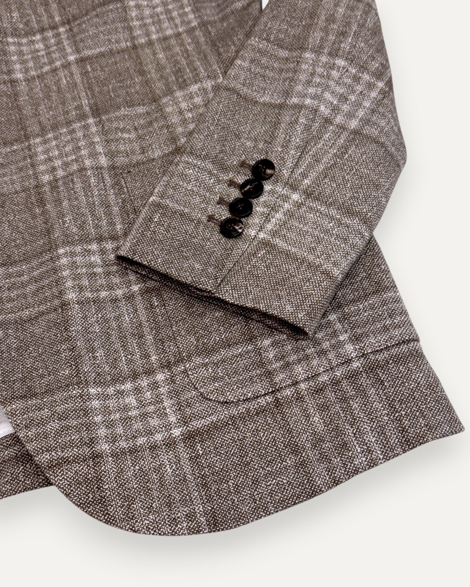 Single Breasted Checked Blazer Brown