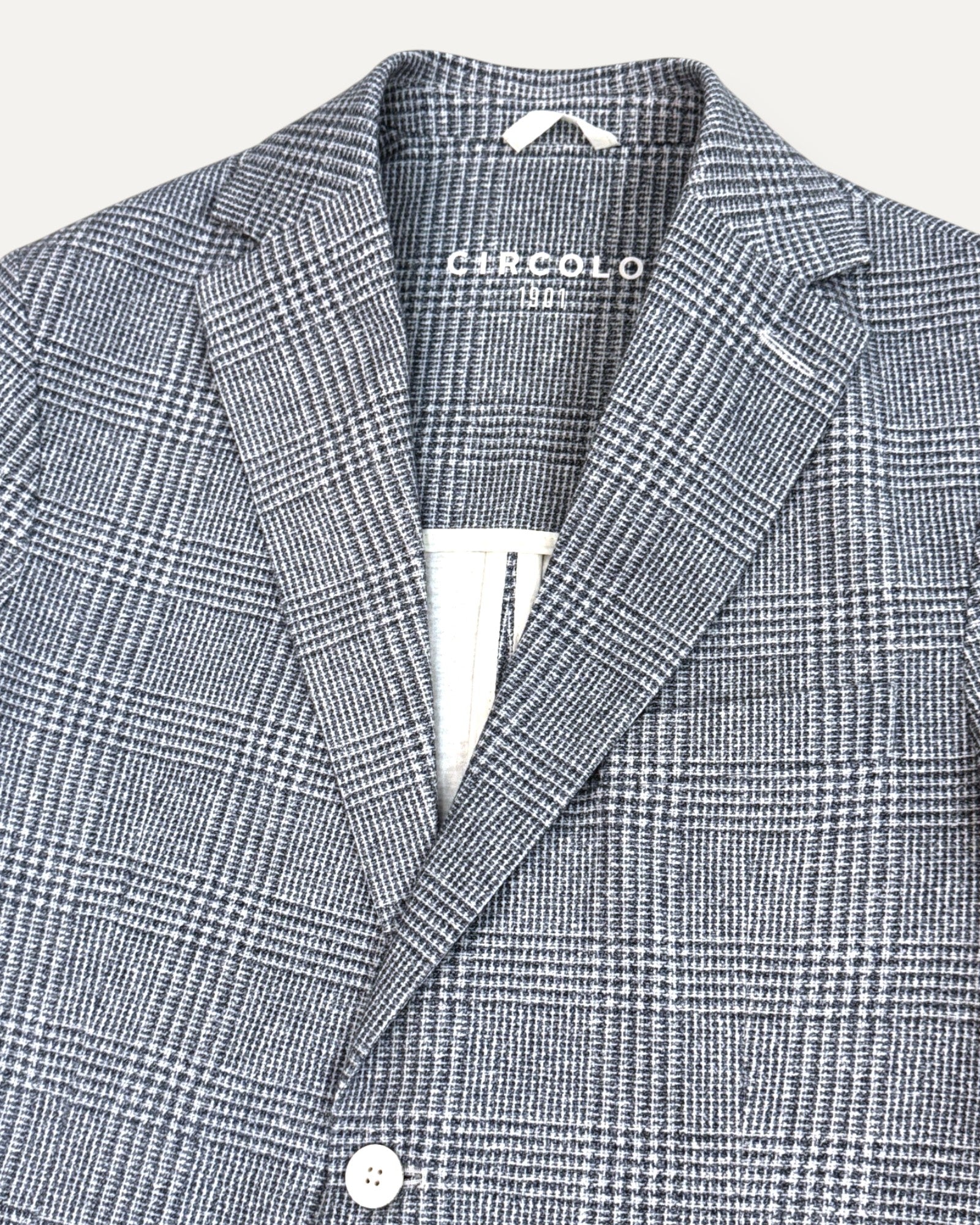 Single Breasted Blazer Blue Check