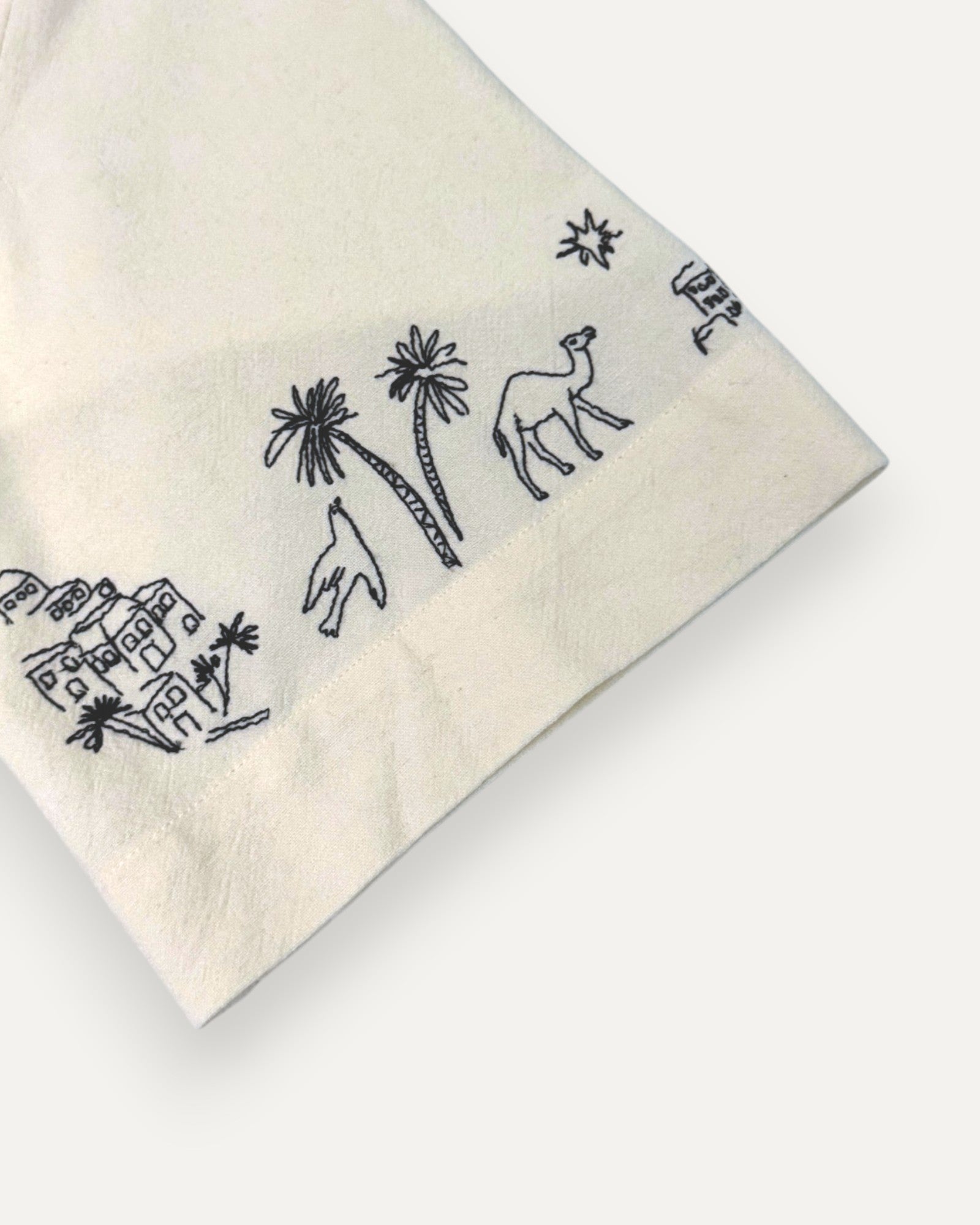 Embroidered Short Sleeved Shirt Ecru