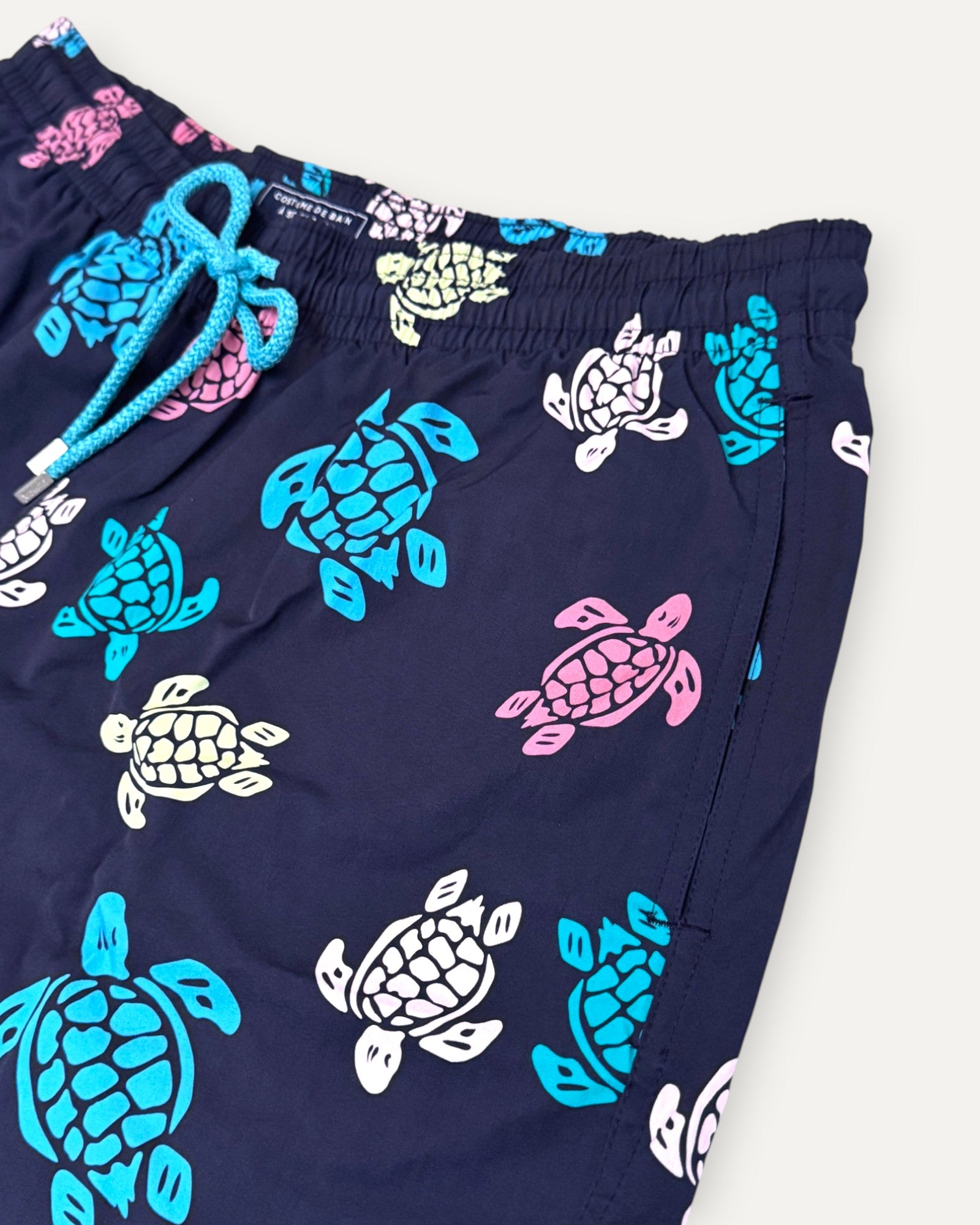 Multi-Colour Turtle Swimwear in Navy