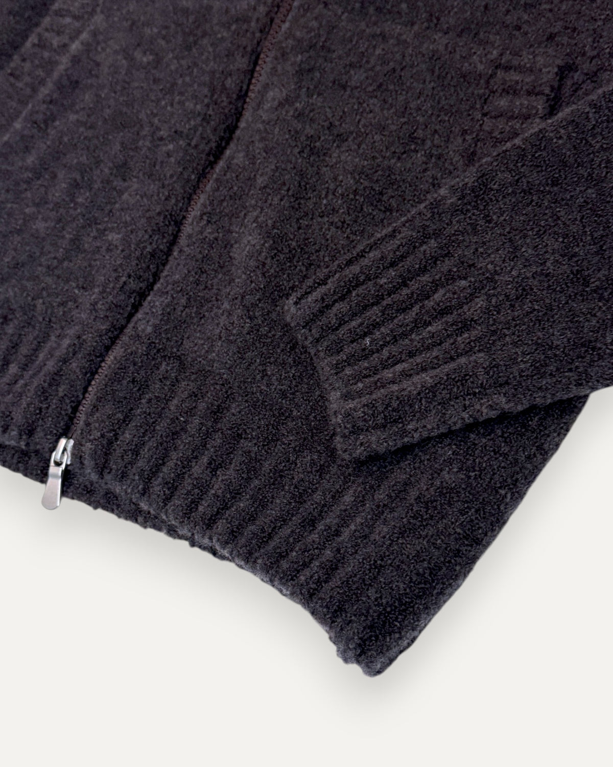 Knitted Hooded Jacket Espresso