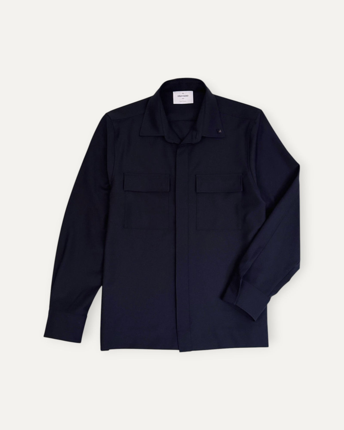 Knitted Shirt Jacket Navy