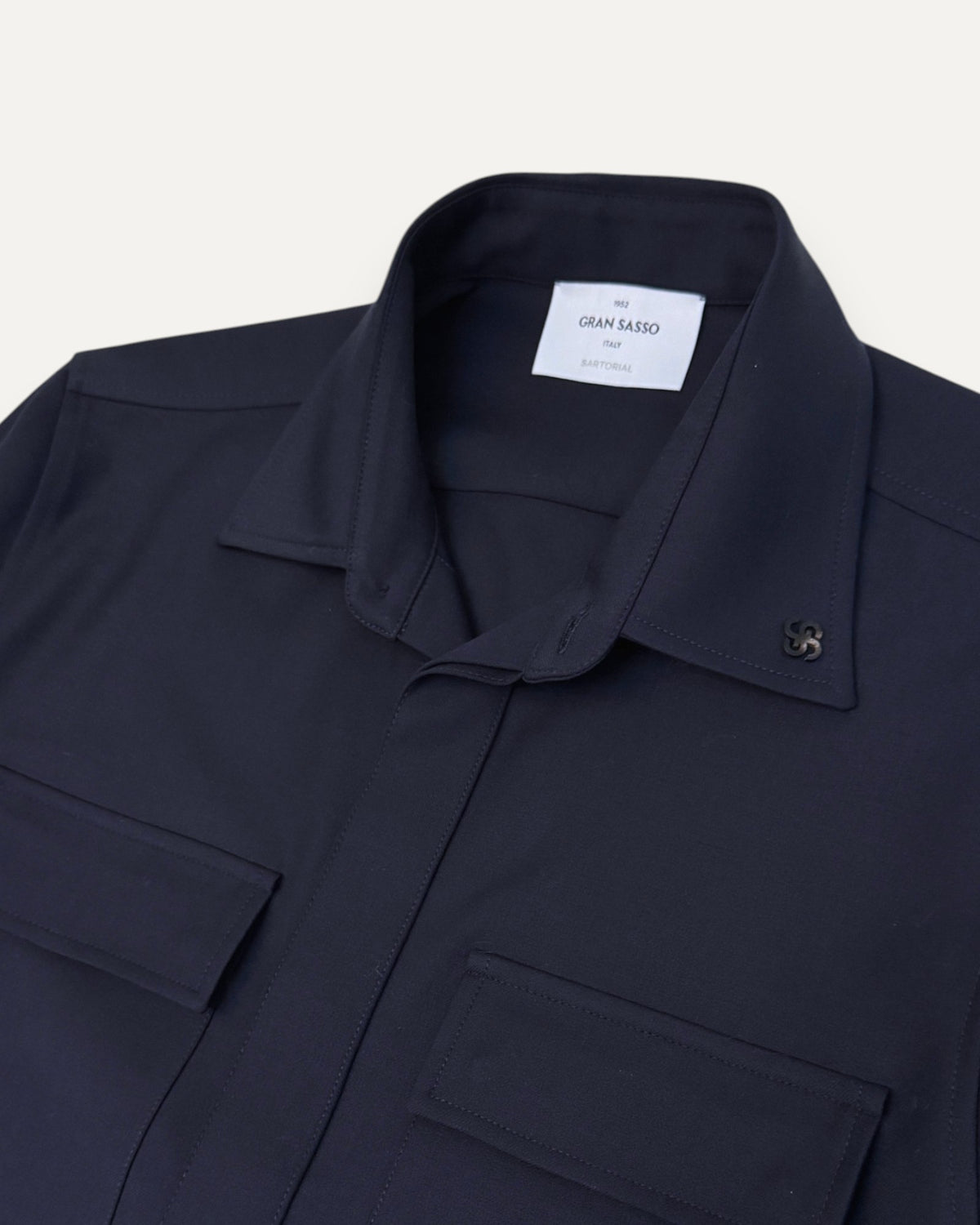 Knitted Shirt Jacket Navy