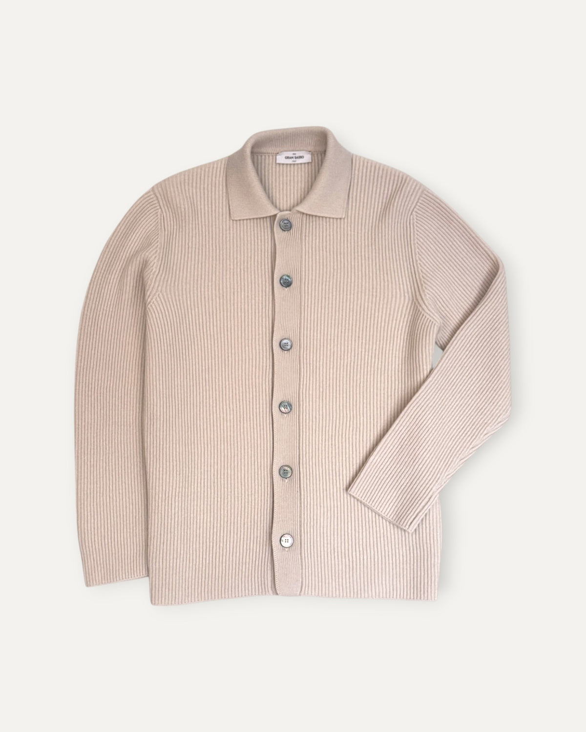 Knitted Long Sleeved Shirt Off White