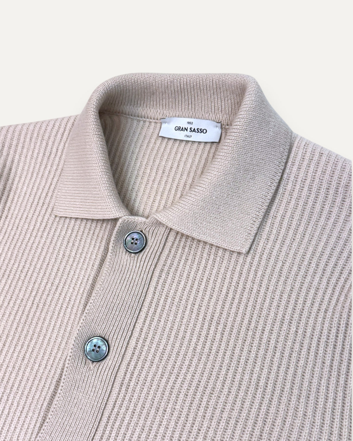 Knitted Long Sleeved Shirt Off White