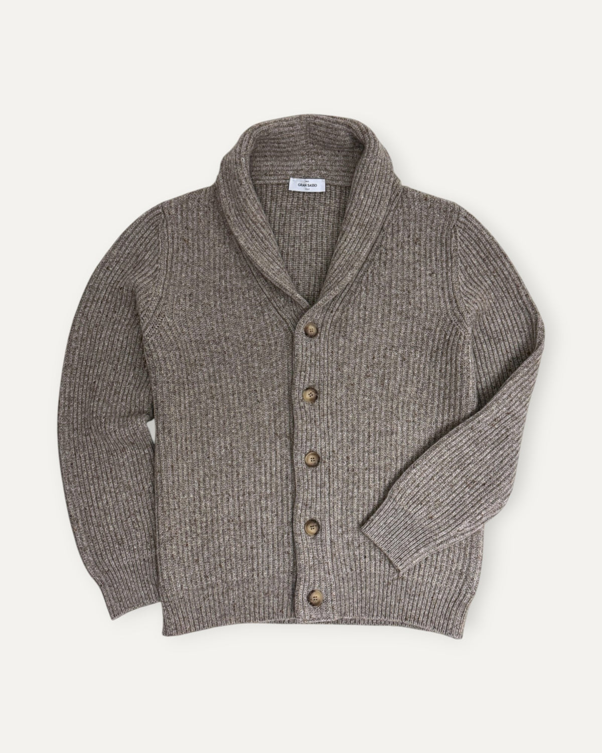 Knitted Shawl Collar Cardigan Oatmeal