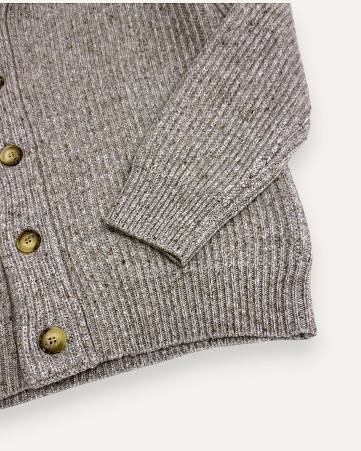 Knitted Shawl Collar Cardigan Oatmeal