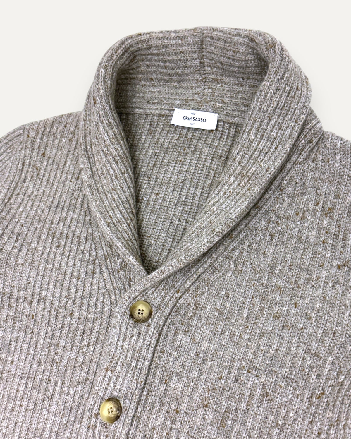 Knitted Shawl Collar Cardigan Oatmeal