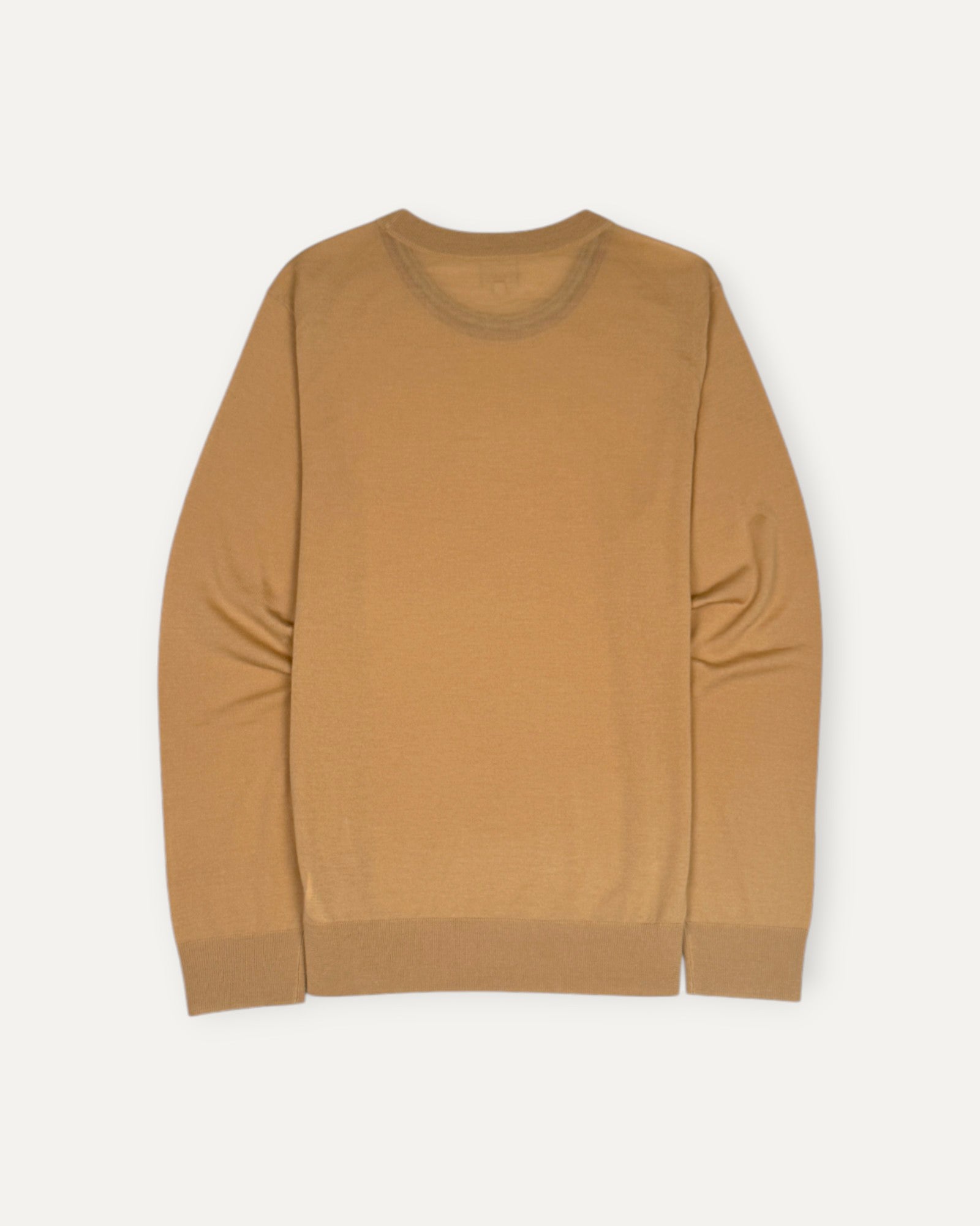 Crew Neck Merino Wool Sweater Beige