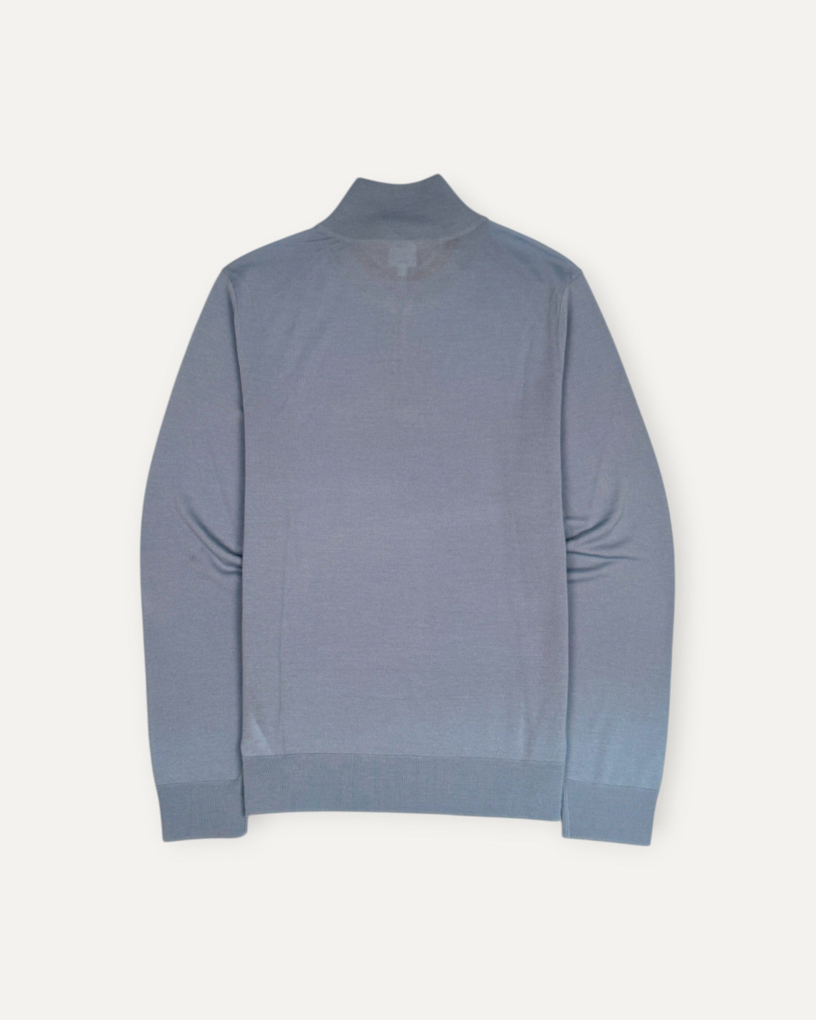 Half Zip Merino Wool Sweater Light Blue