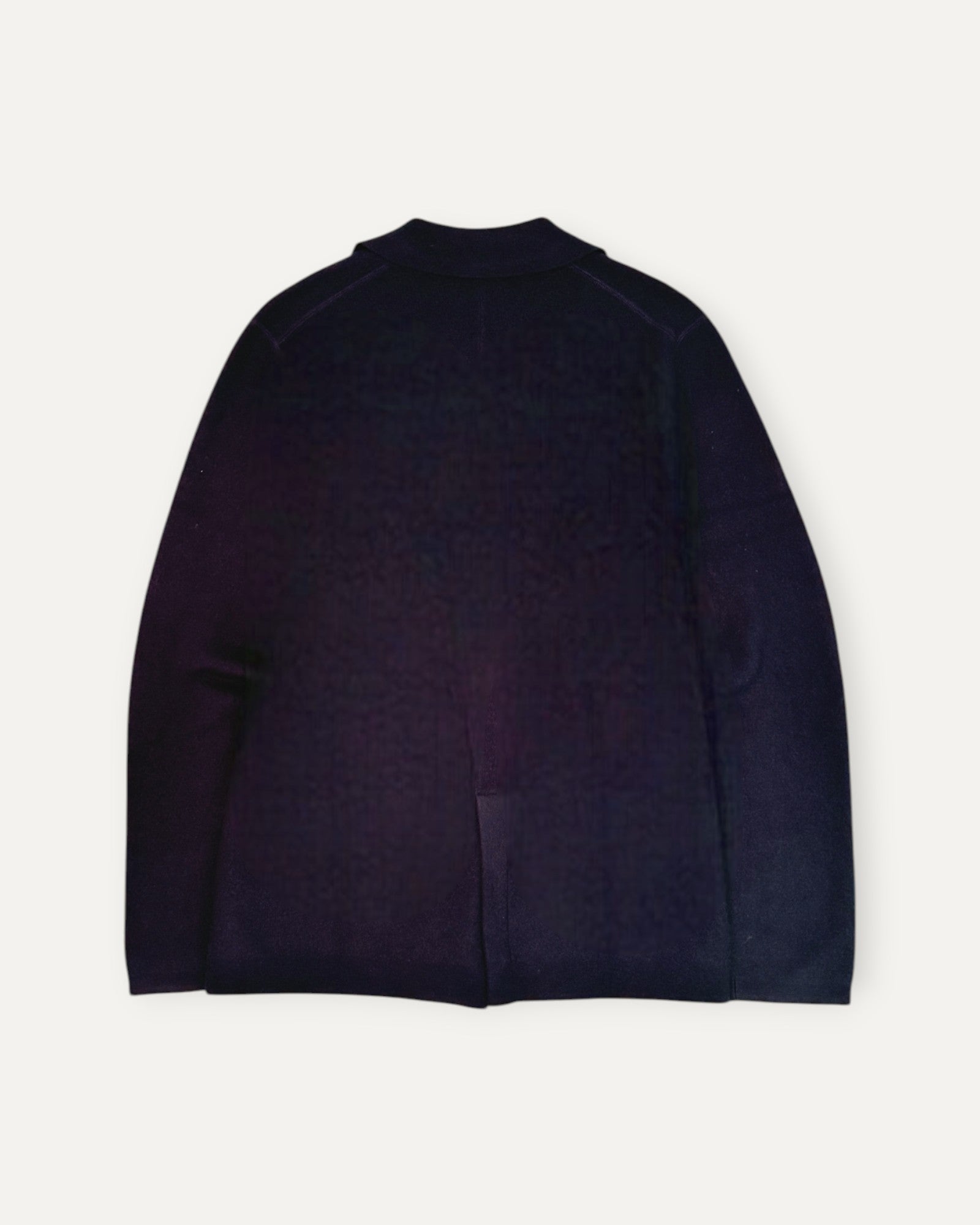 Merino Wool Lapel Cardigan Navy