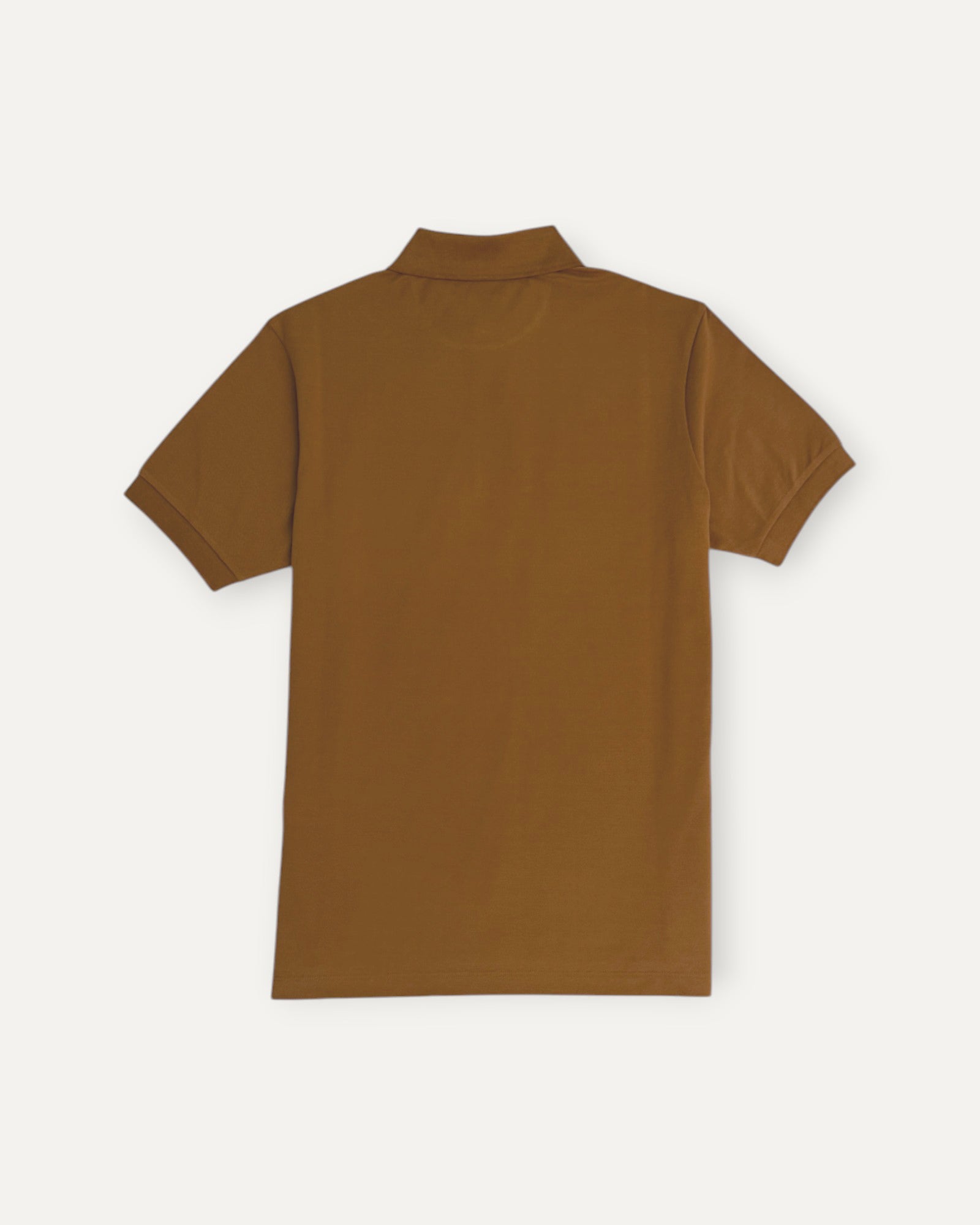 Striped Placket Polo Brown