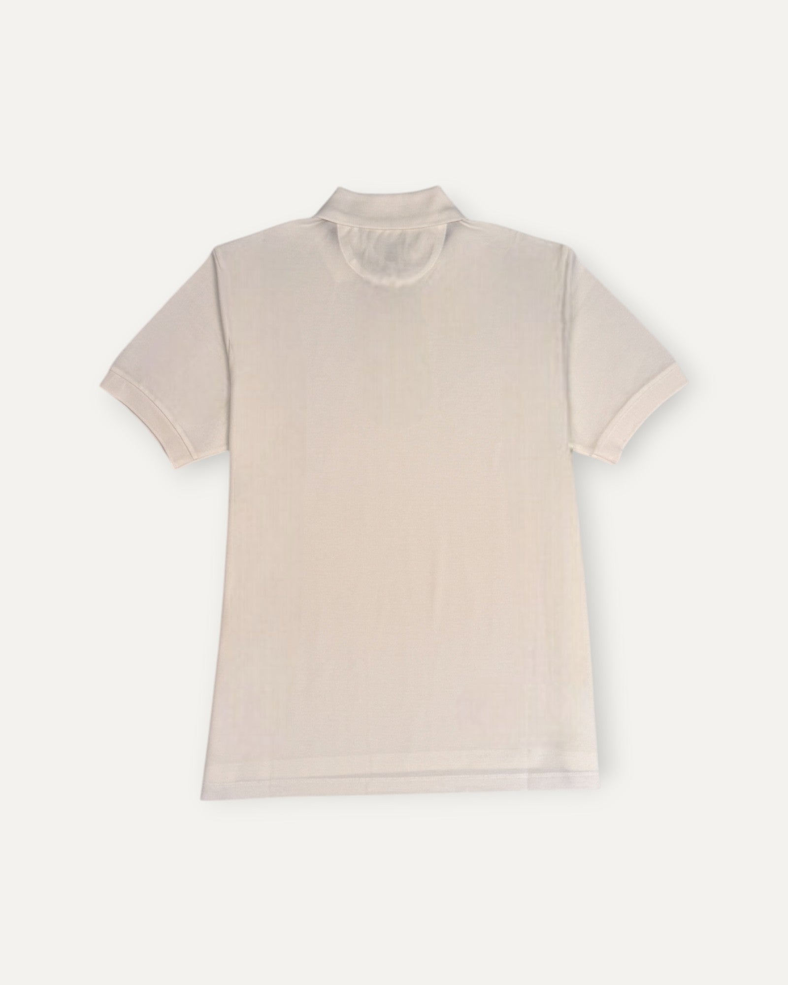 Striped Placket Polo Off White