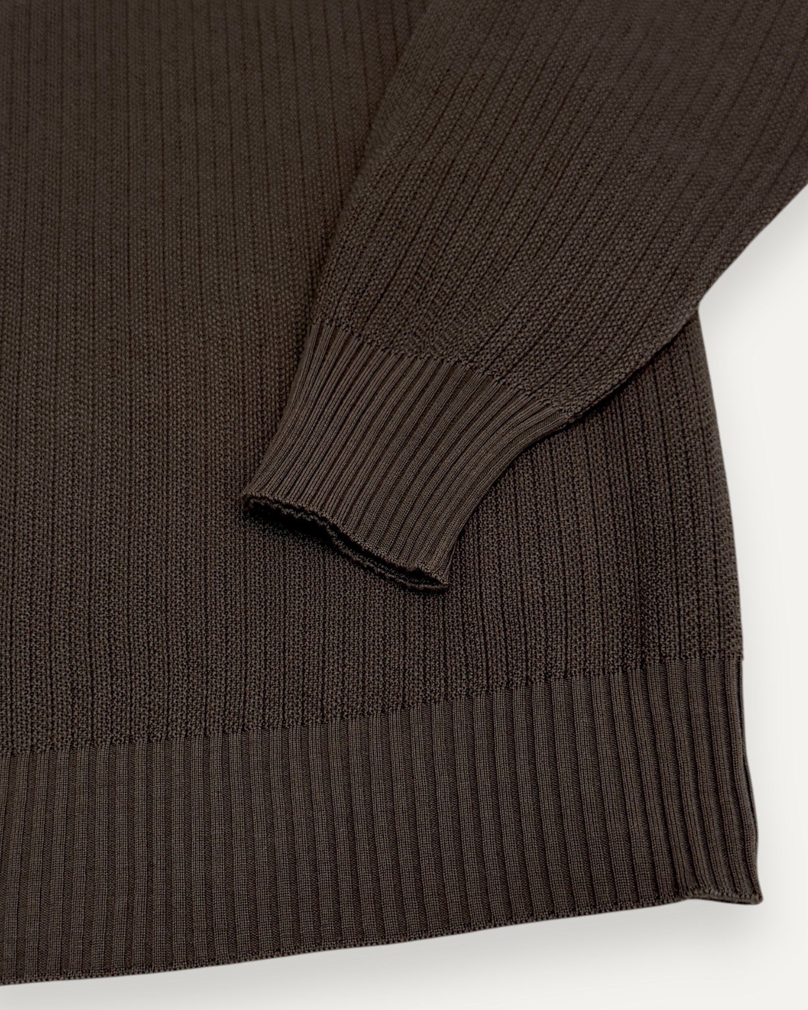 Ribbed Polo Sweater Taupe