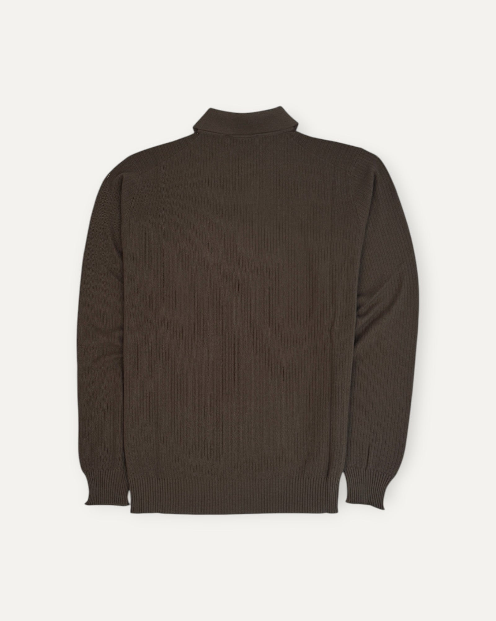 Ribbed Polo Sweater Taupe