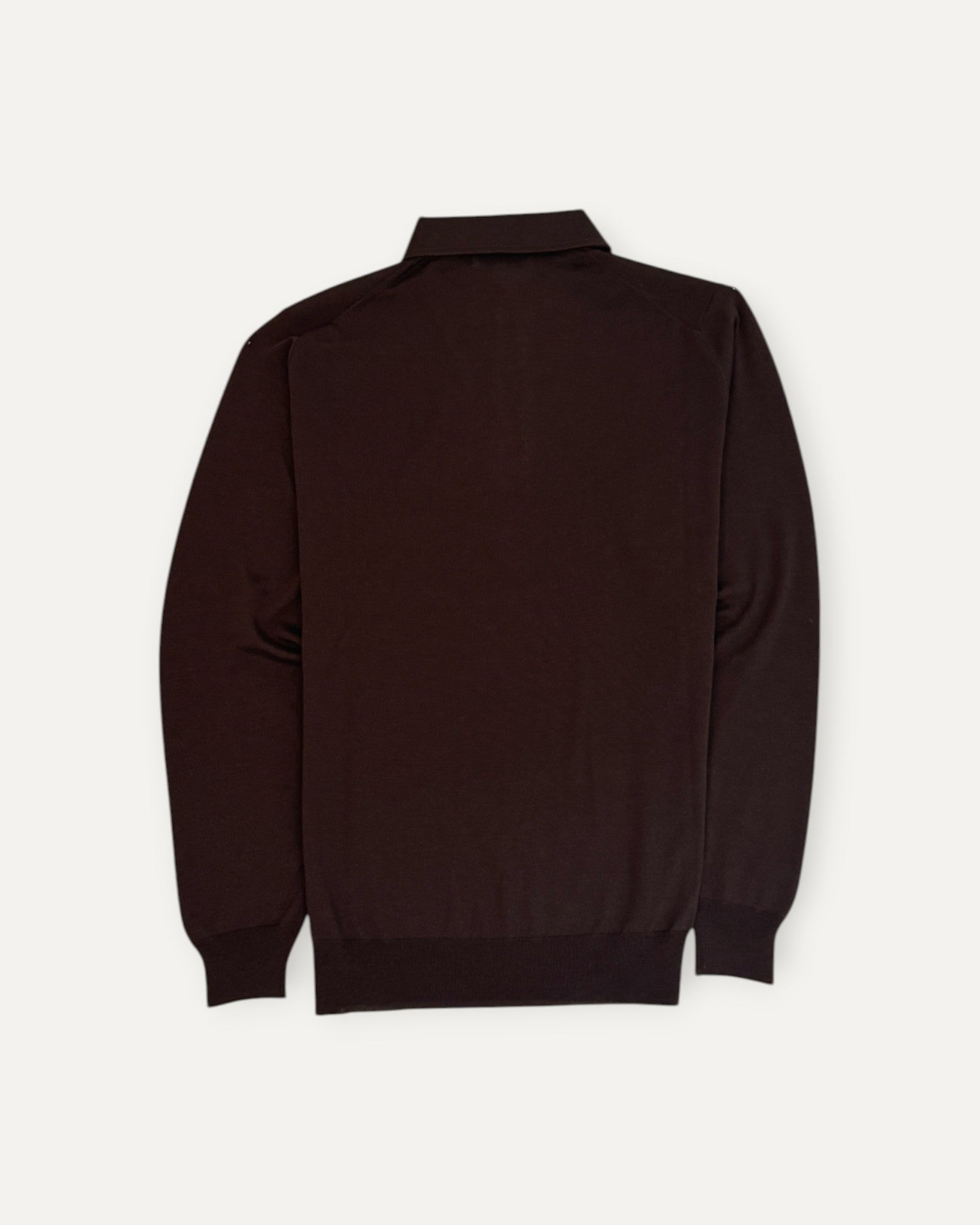 One Piece Collar Polo Sweater Brown