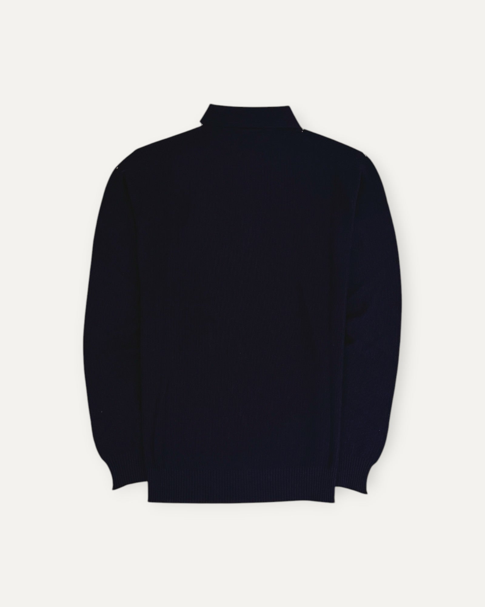 Ribbed Polo Sweater Navy