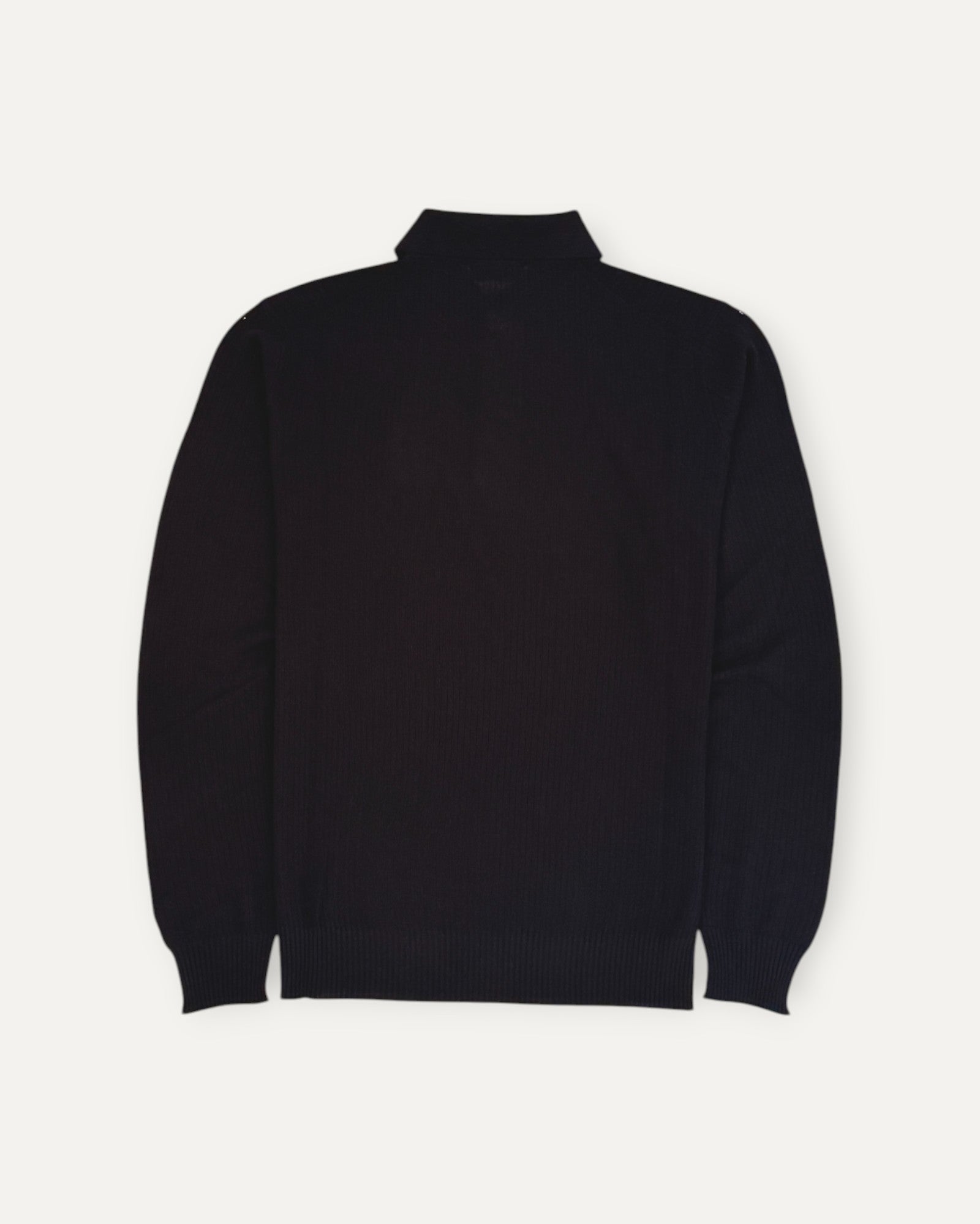 Ribbed Polo Sweater Black