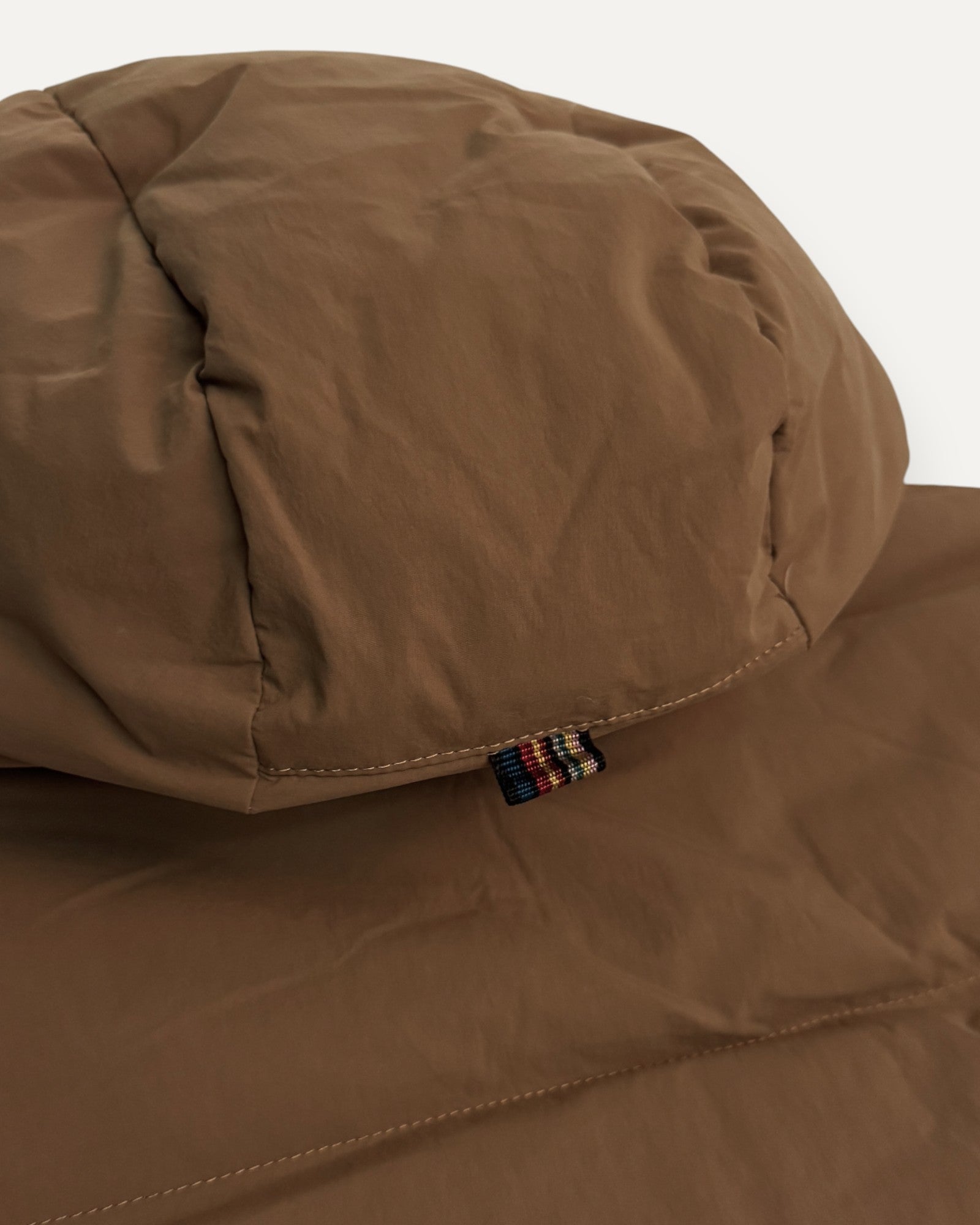 Mid Length Hooded Down Jacket Tan
