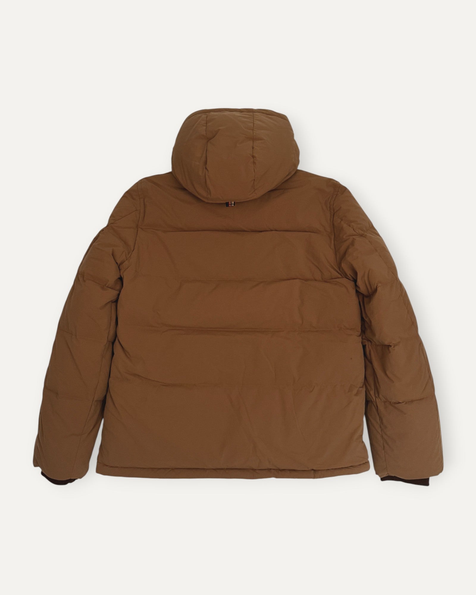 Mid Length Hooded Down Jacket Tan