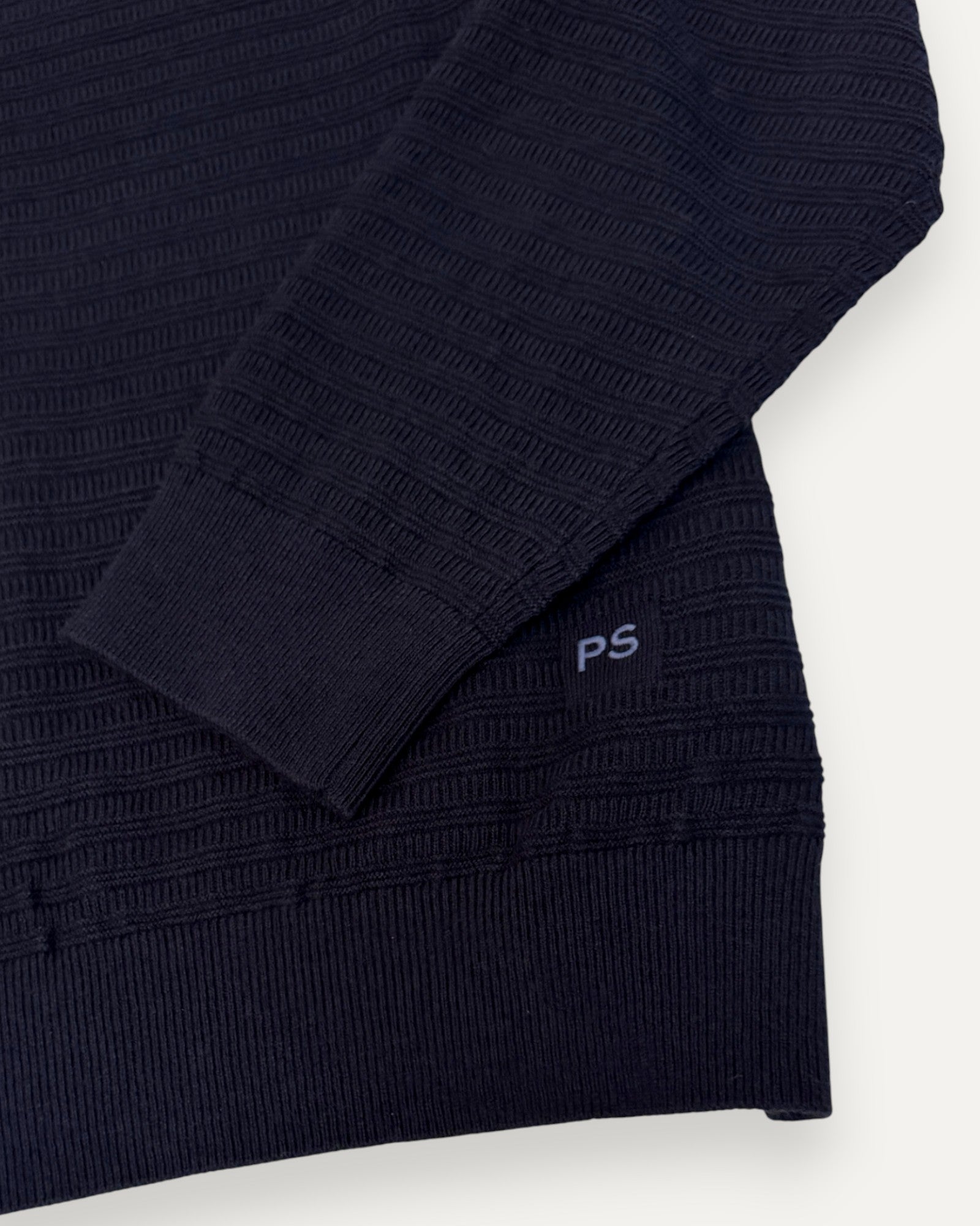 Knitted Long Sleeved Polo Navy