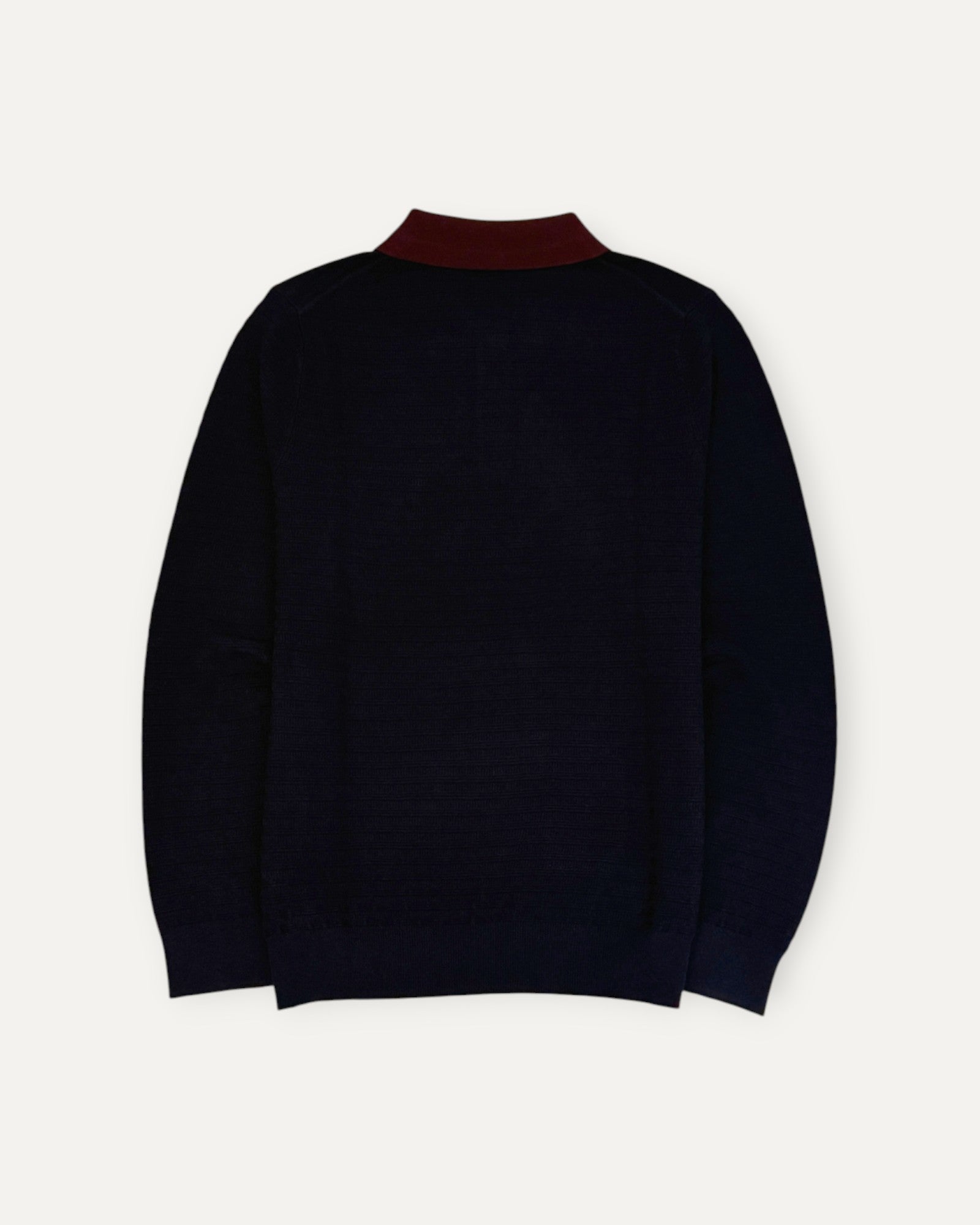 Knitted Long Sleeved Polo Navy