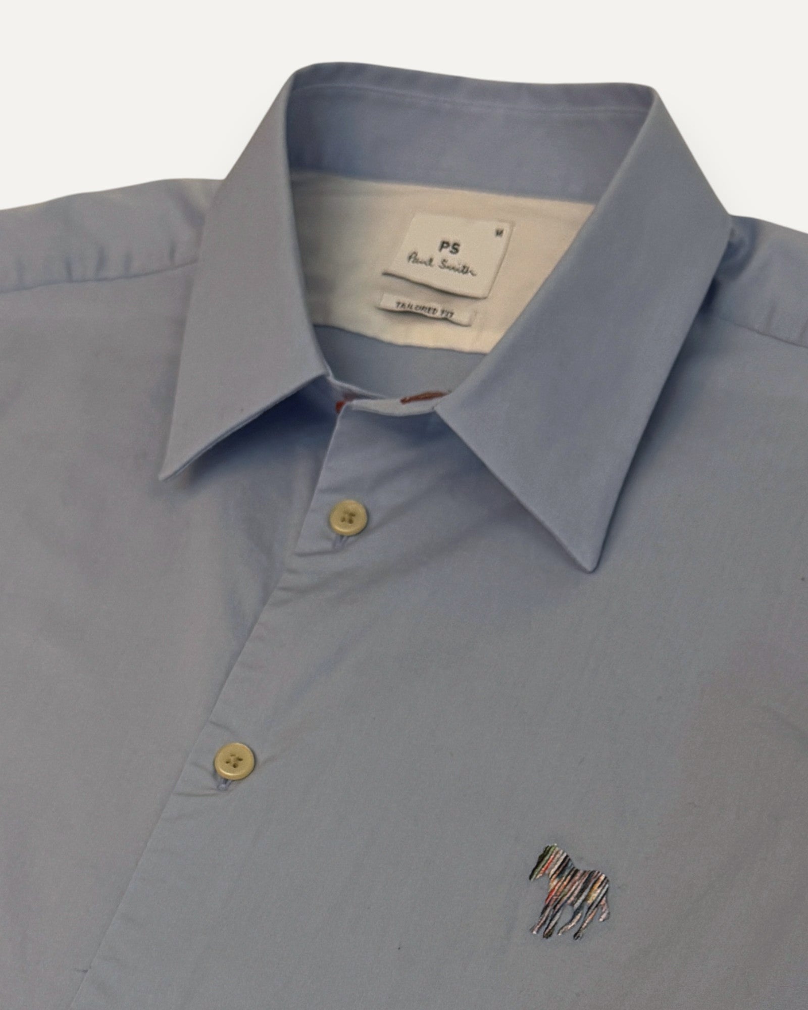 Tailored Fit Zebra Shirt Pale Blue