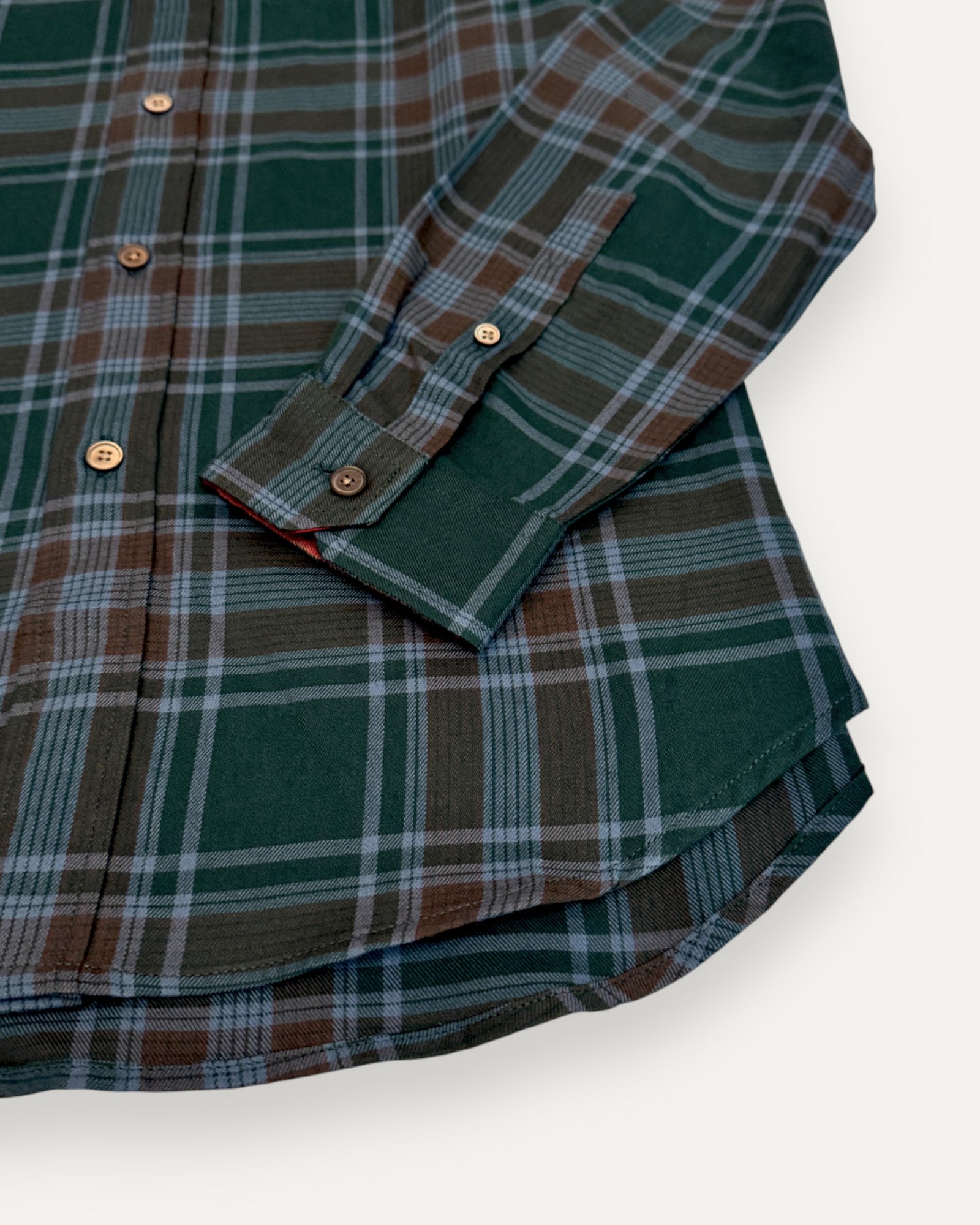 Checked Tailored Fit Shirt Green