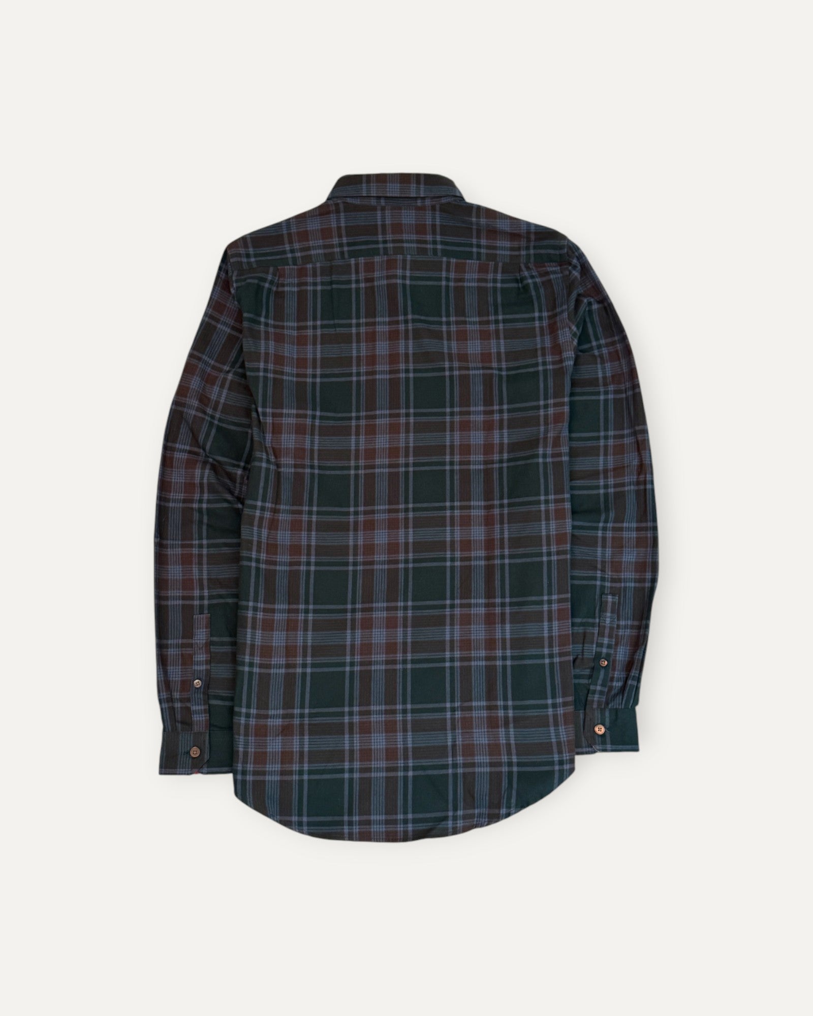 Checked Tailored Fit Shirt Green