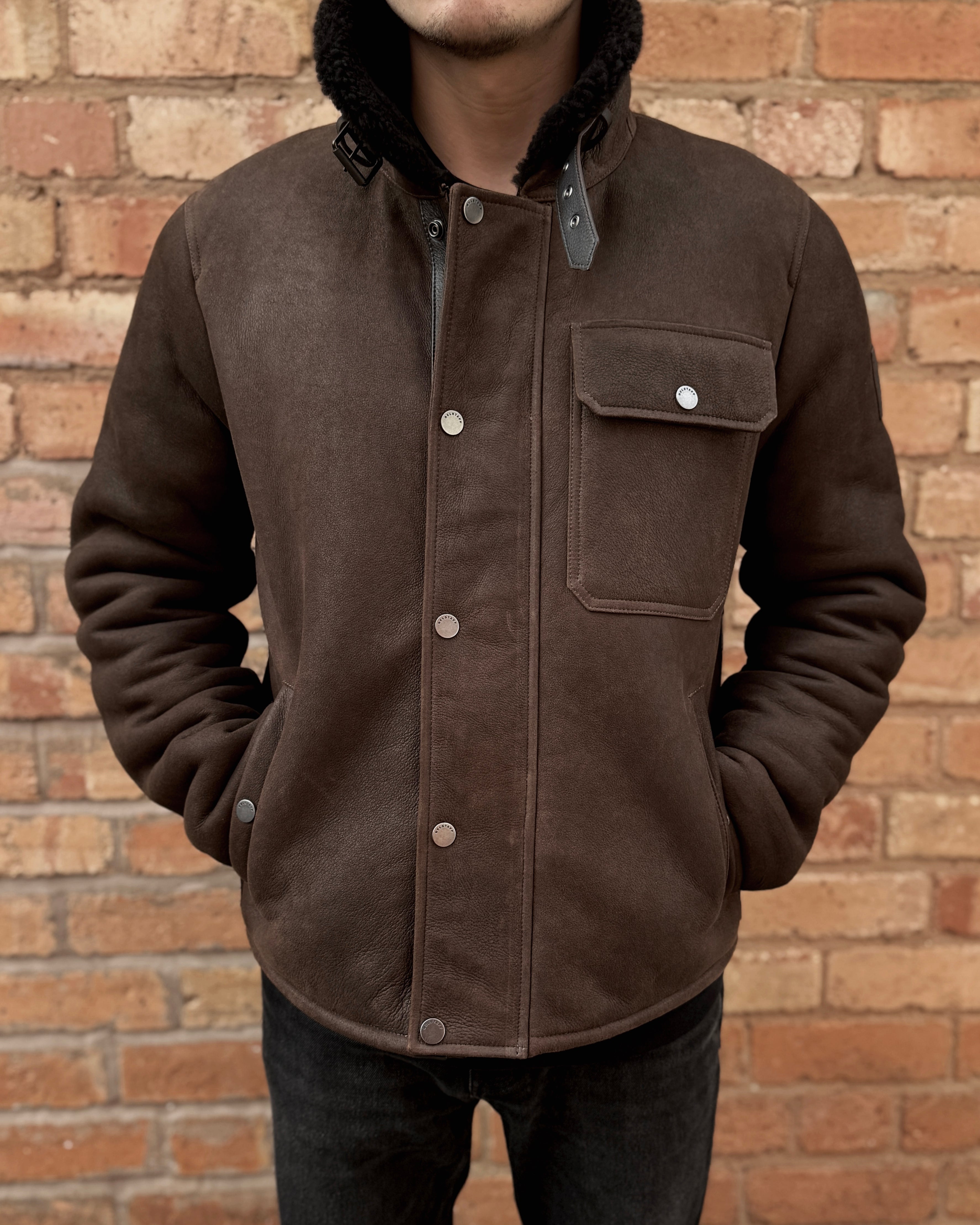Beacon Merino Shearling Jacket Dark Earth