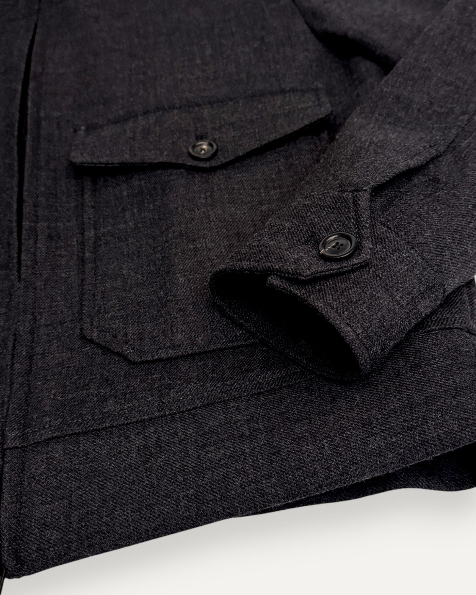 Wool Zip Fastening Blouson Jacket Anthracite