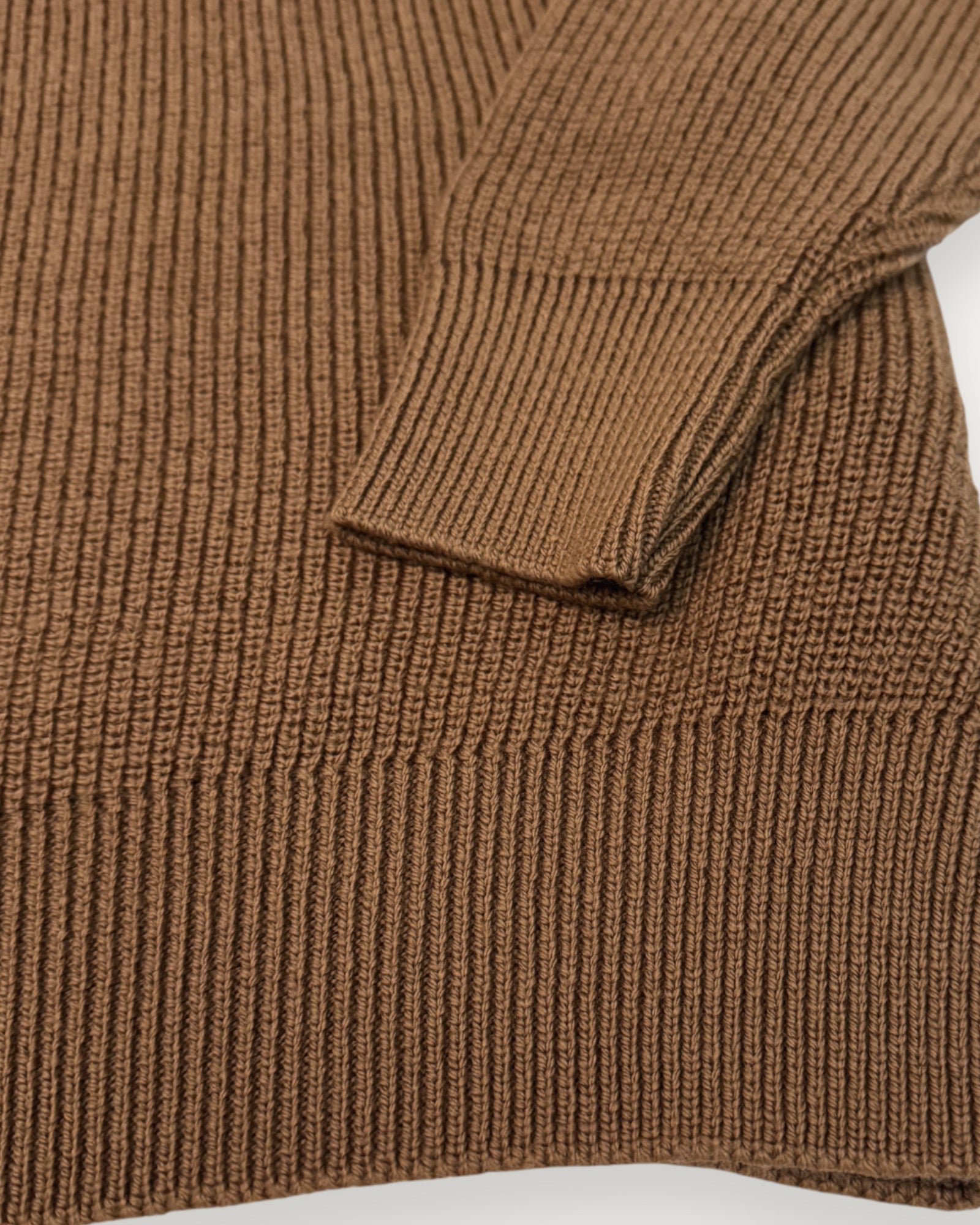 Knitted Merino Wool Polo Jumper Beige
