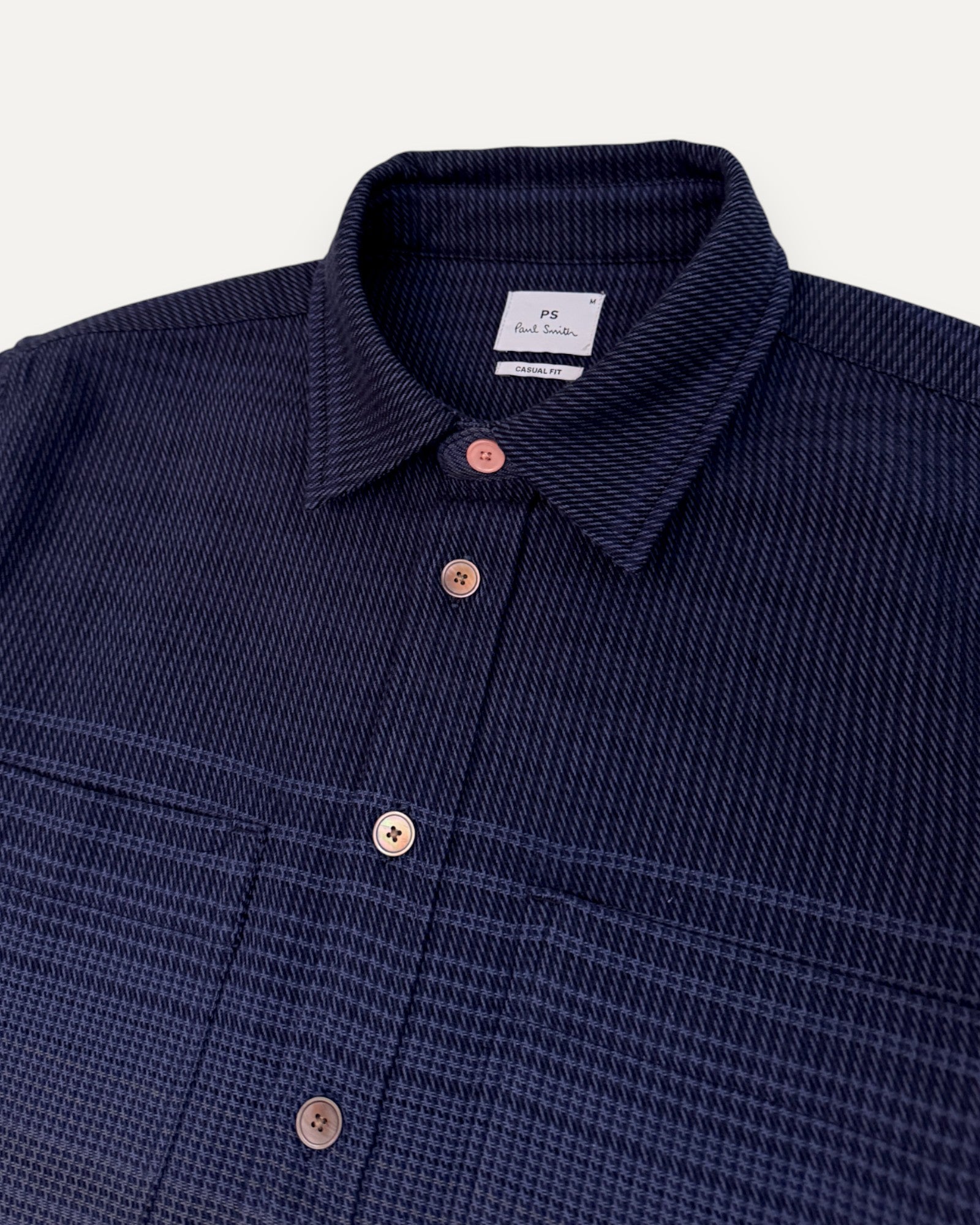 Gradient Check Casual Fitting Shirt Blue