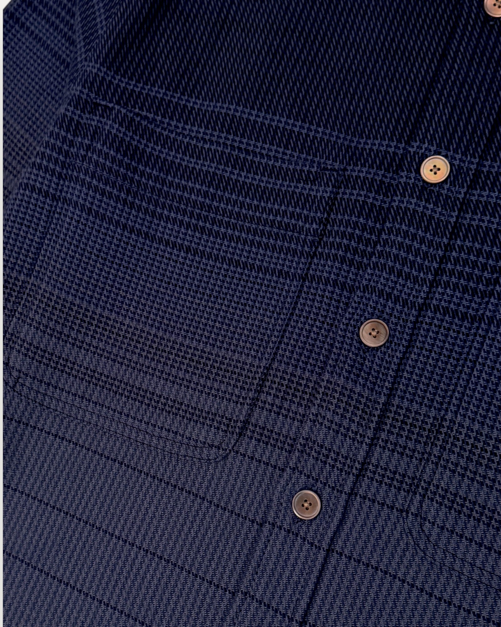 Gradient Check Casual Fitting Shirt Blue