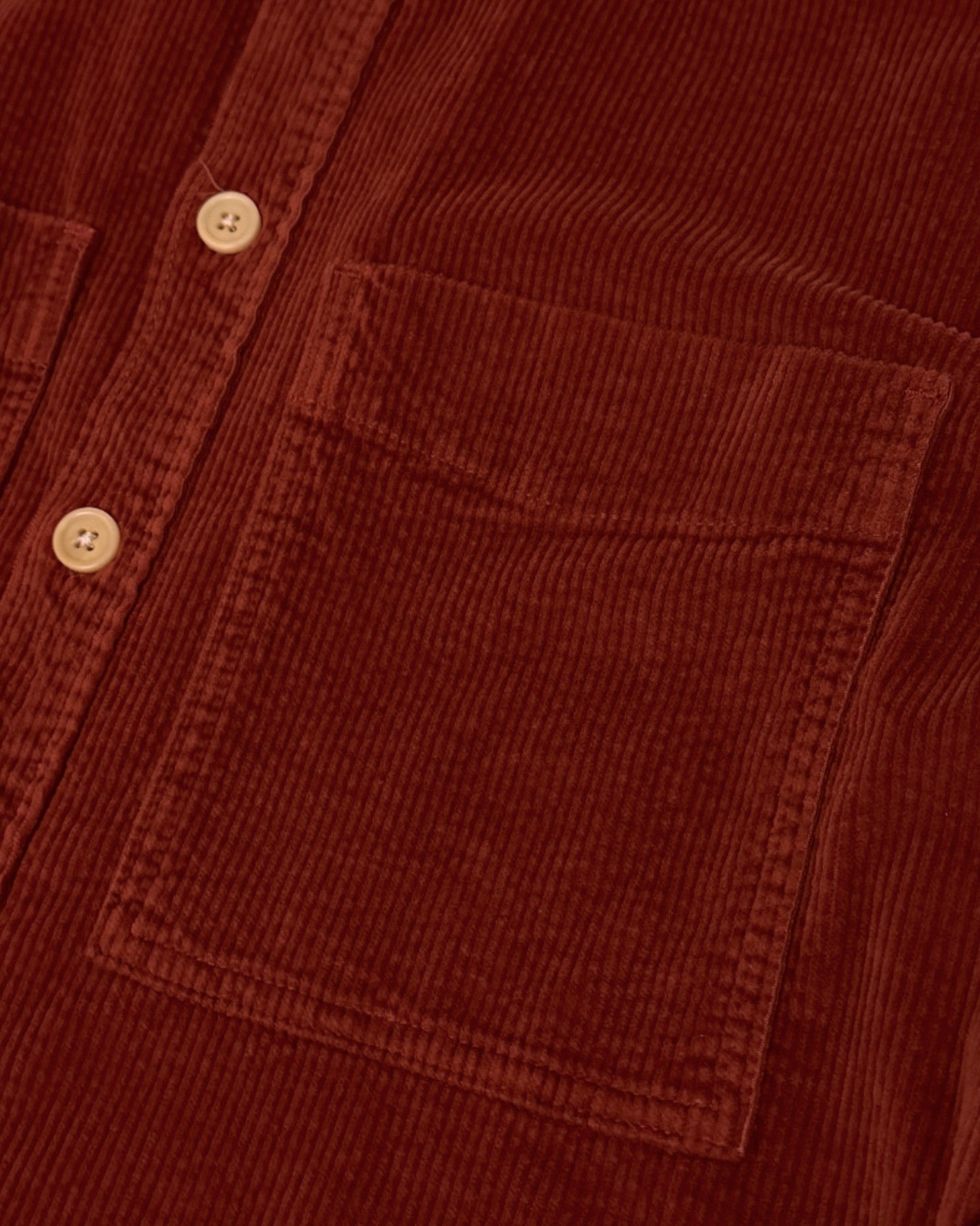 Corduroy Casual Fit Overshirt Rust