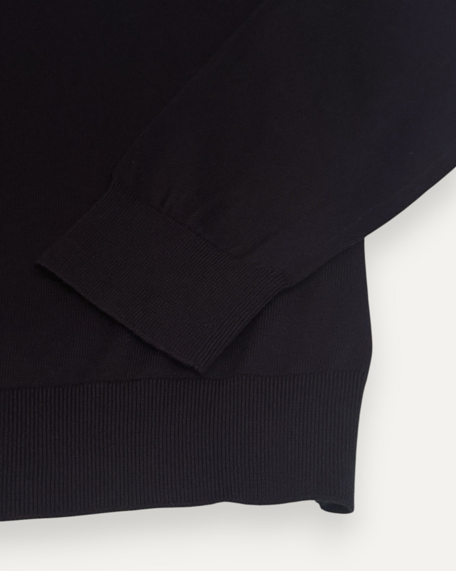 Sports Stripe Knitted Zip Polo Black