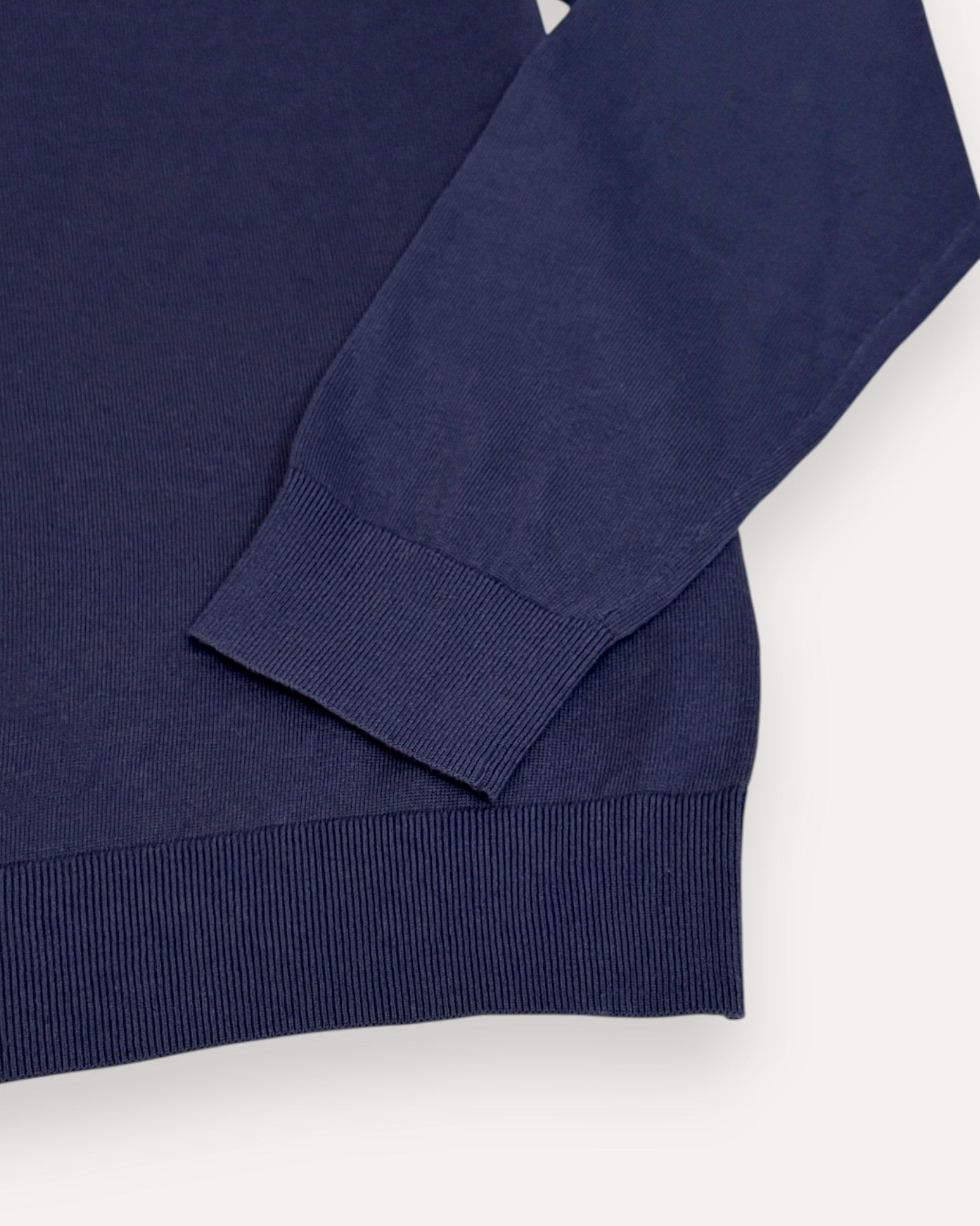 Sports Stripe Knitted Zip Polo Blue