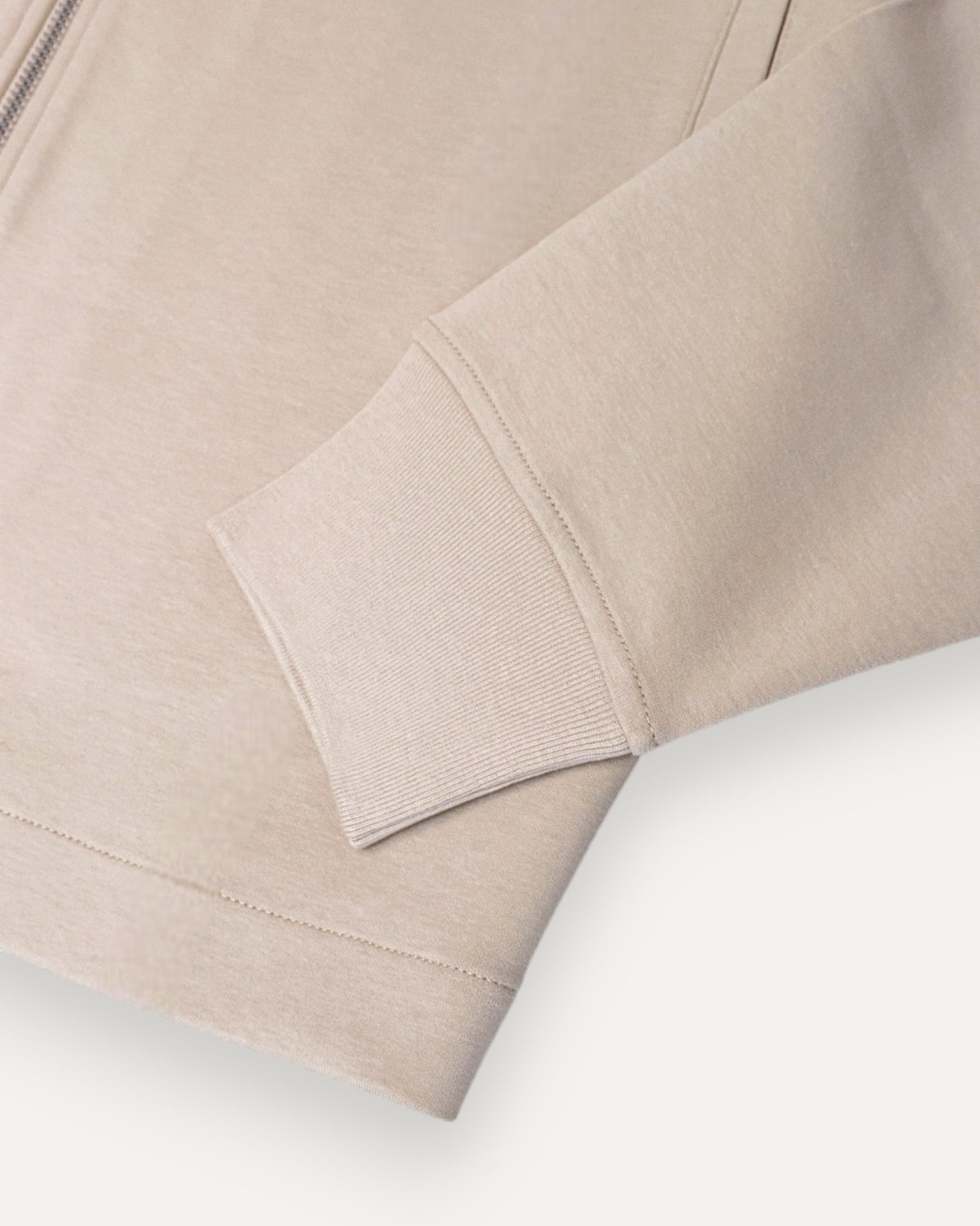 Zip Front Casual Jacket Off White