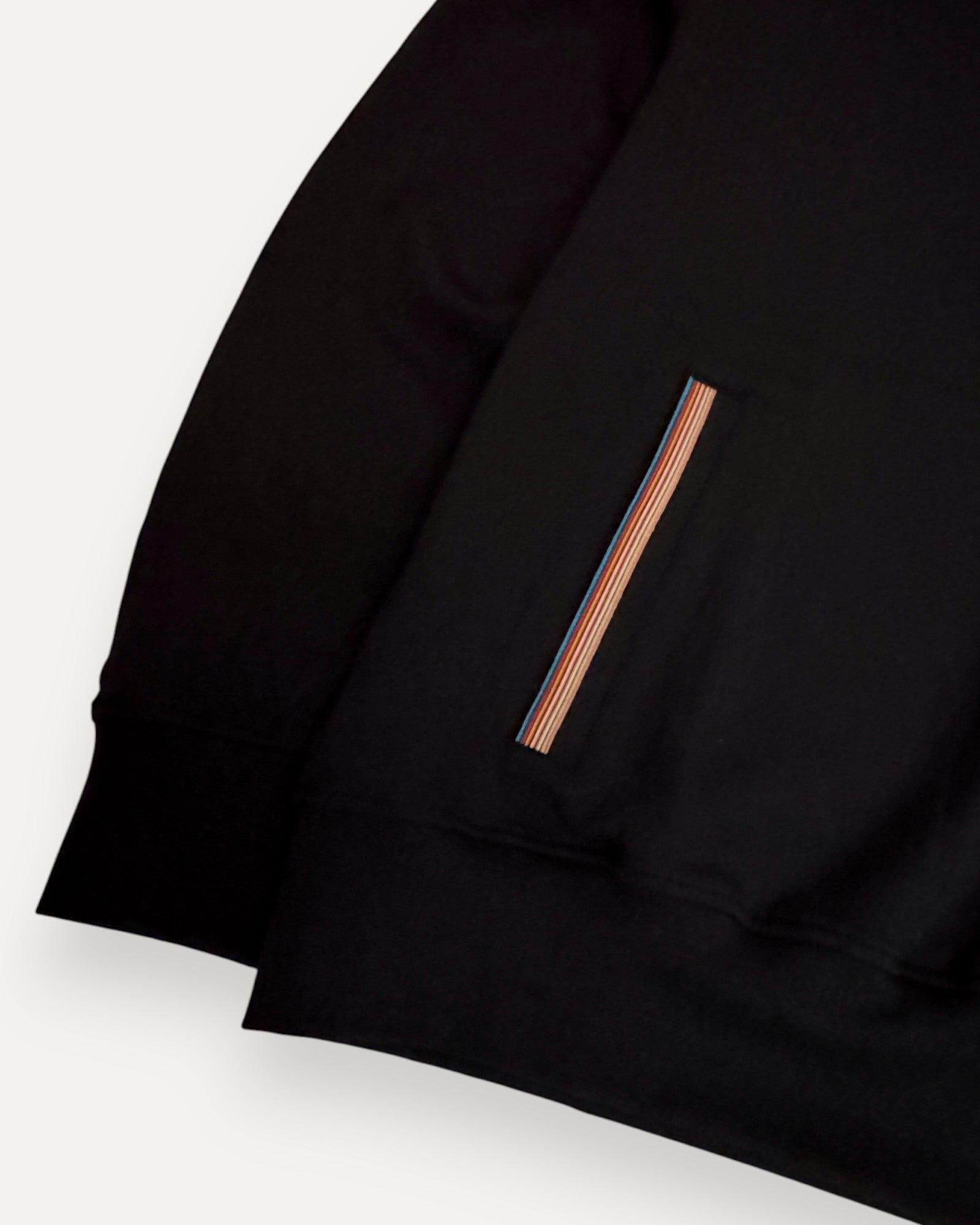 Hoodie with 'Signature Striped' Taped Seams Black
