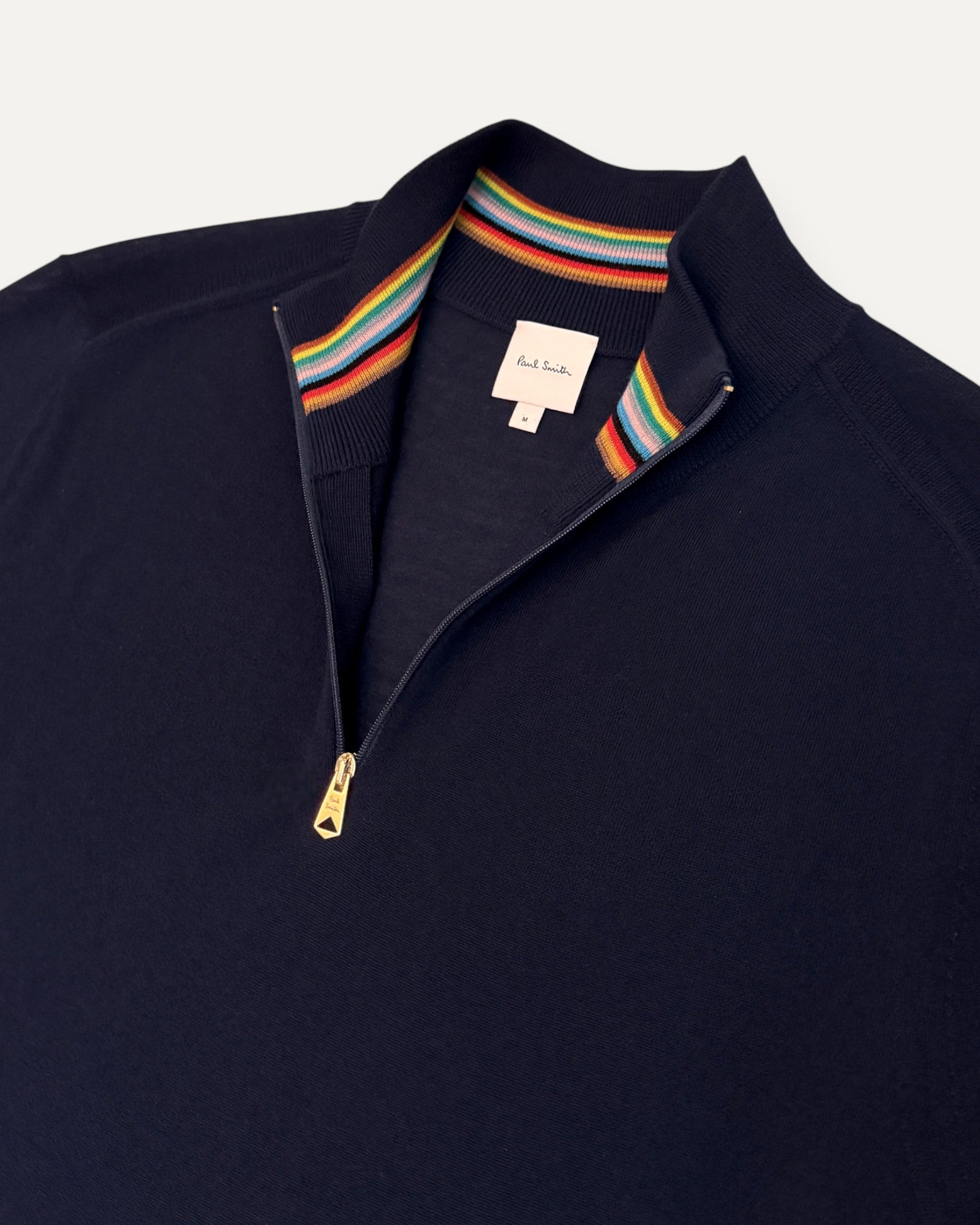 Half Zip Merino Wool Sweater Navy
