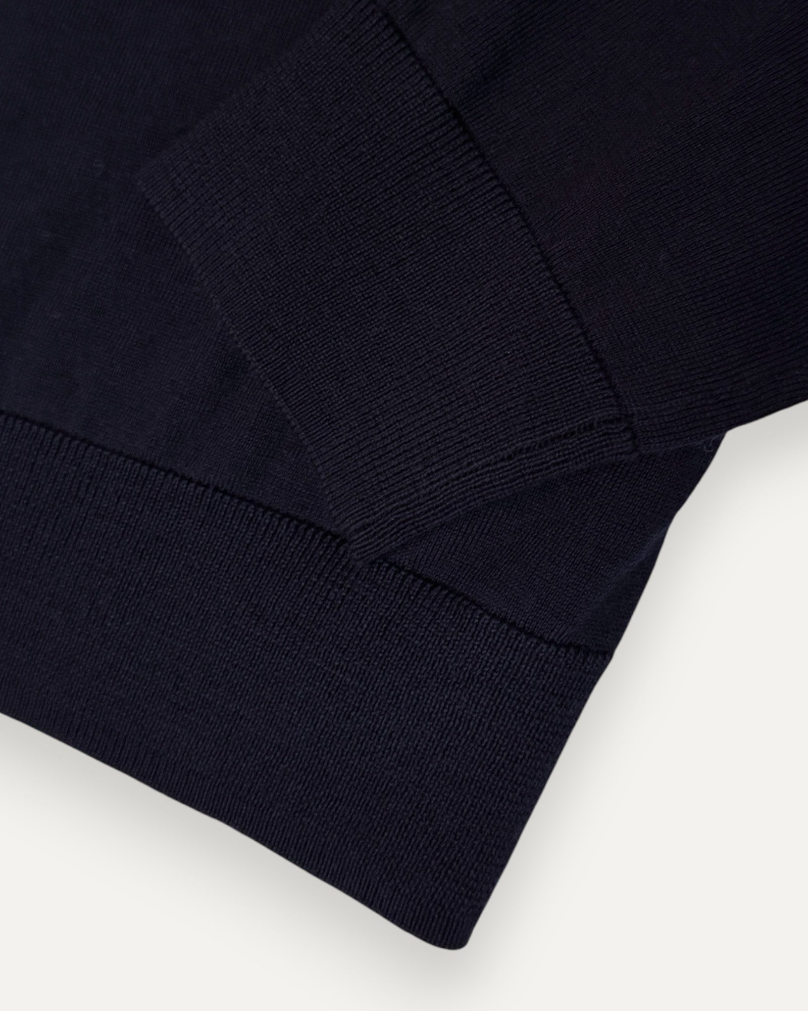 'Signature Stripe' Zip Trim Merino Wool Polo Shirt Navy