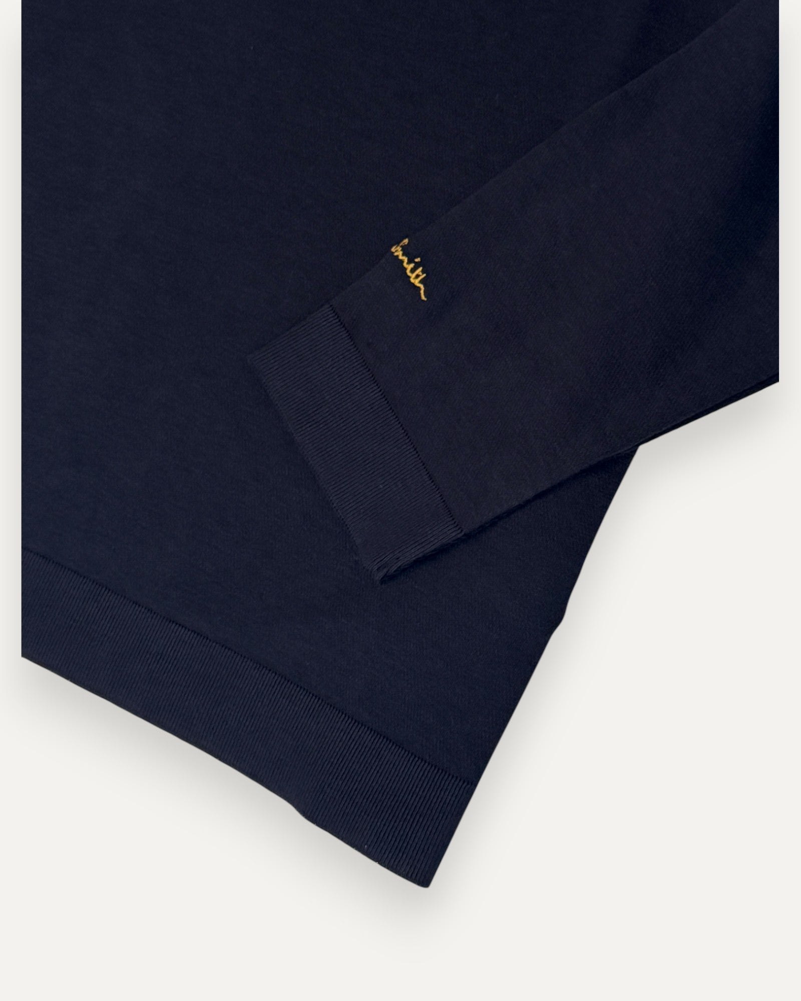 Ribbed Long Sleeved Polo Shirt Navy