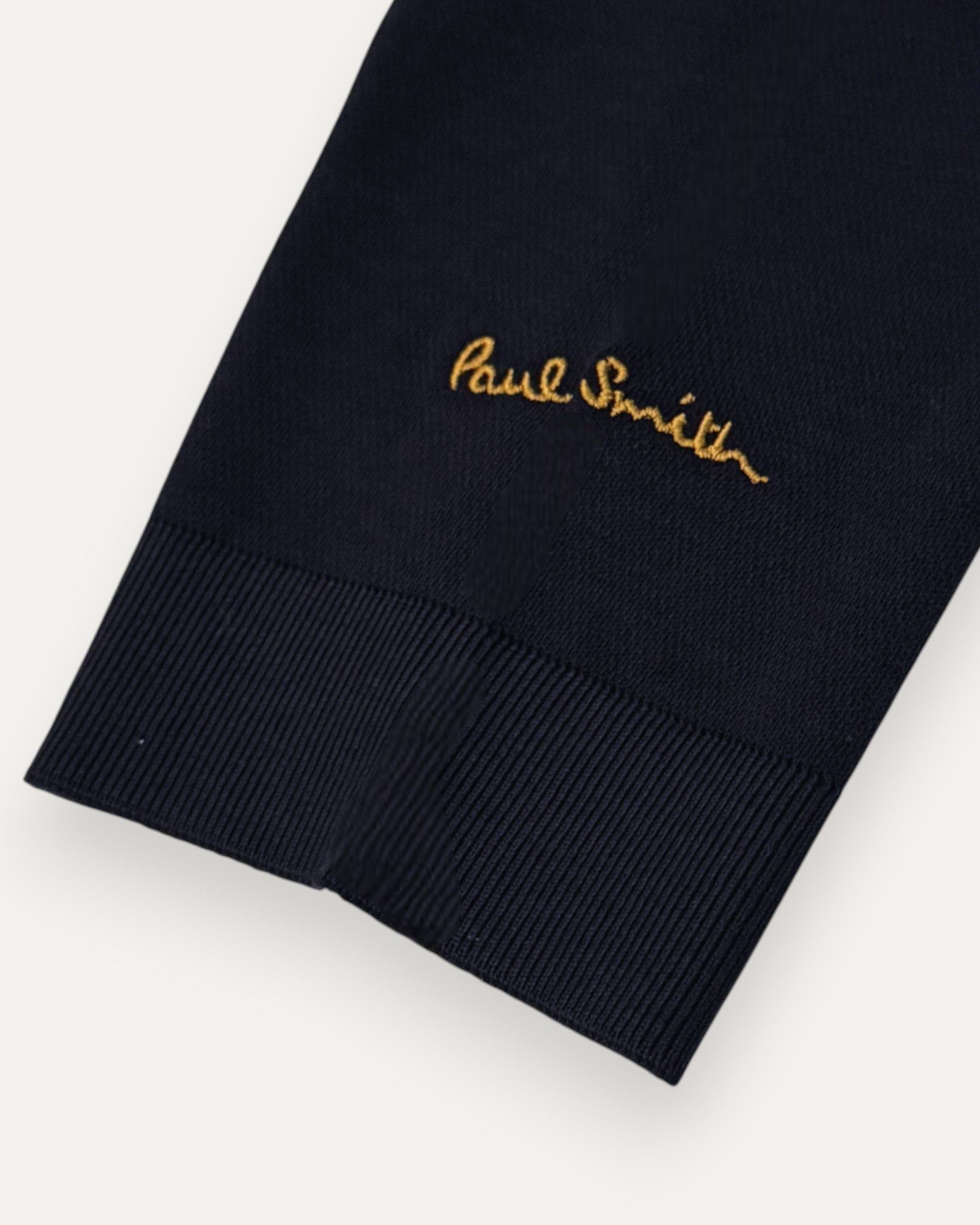 Ribbed Long Sleeved Polo Shirt Navy