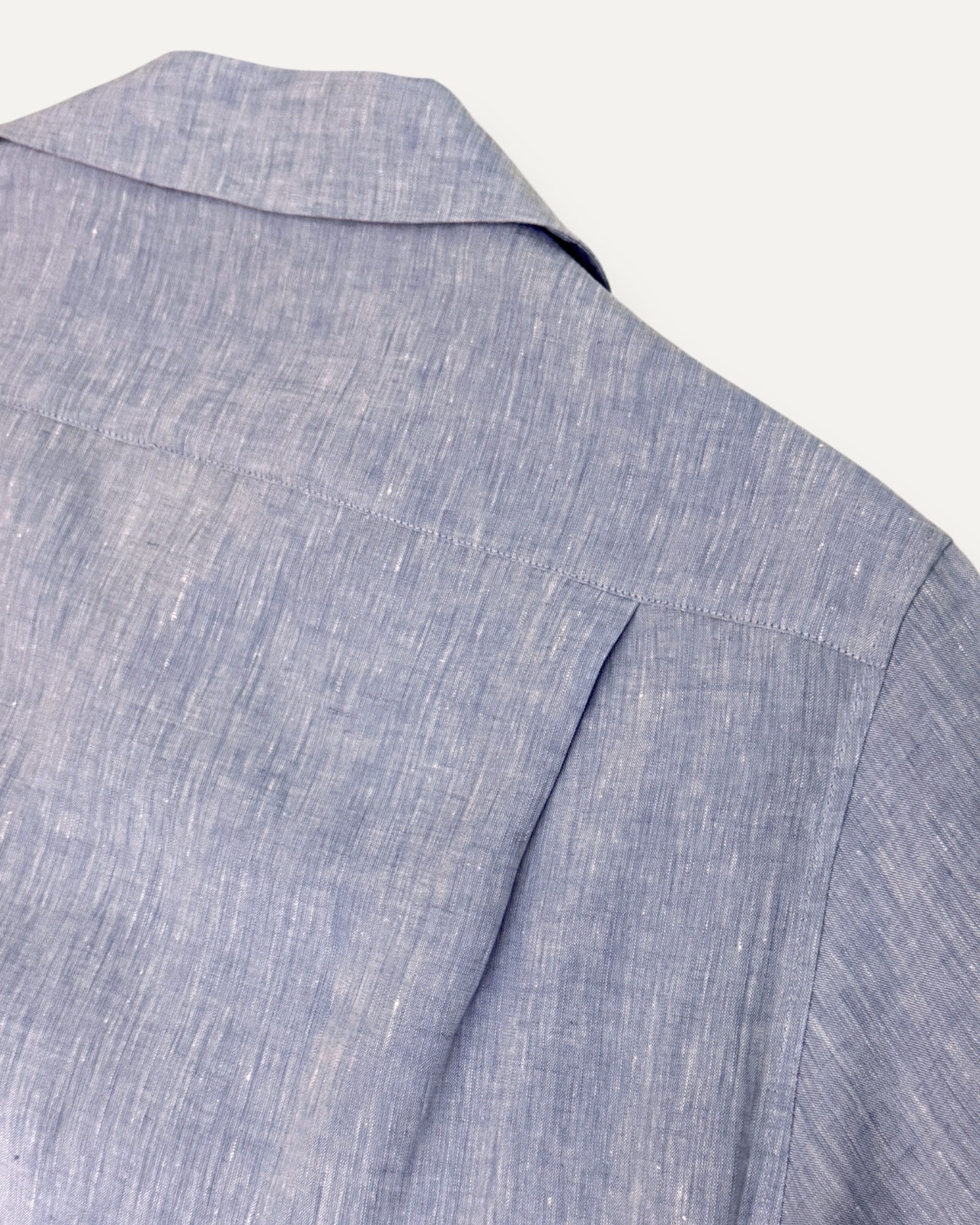 Hawaii Collar Linen Shirt Pale Blue